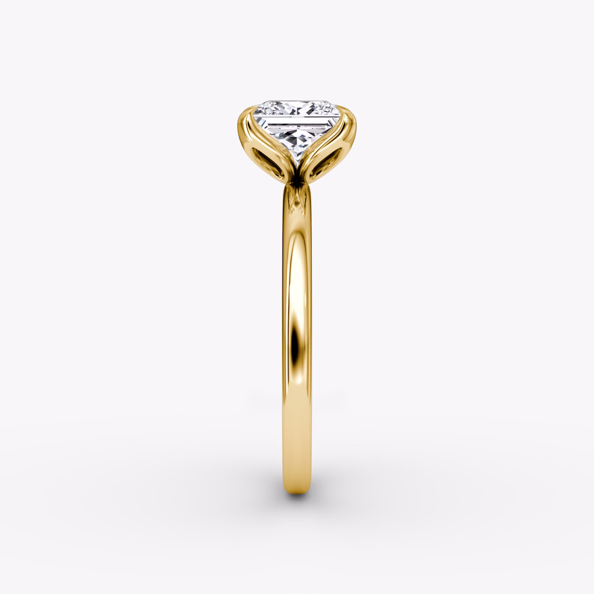 The Classic Petal | Princess | 18k | Yellow Gold | bandAccent: Plain | diamondOrientation: vertical | caratWeight: other