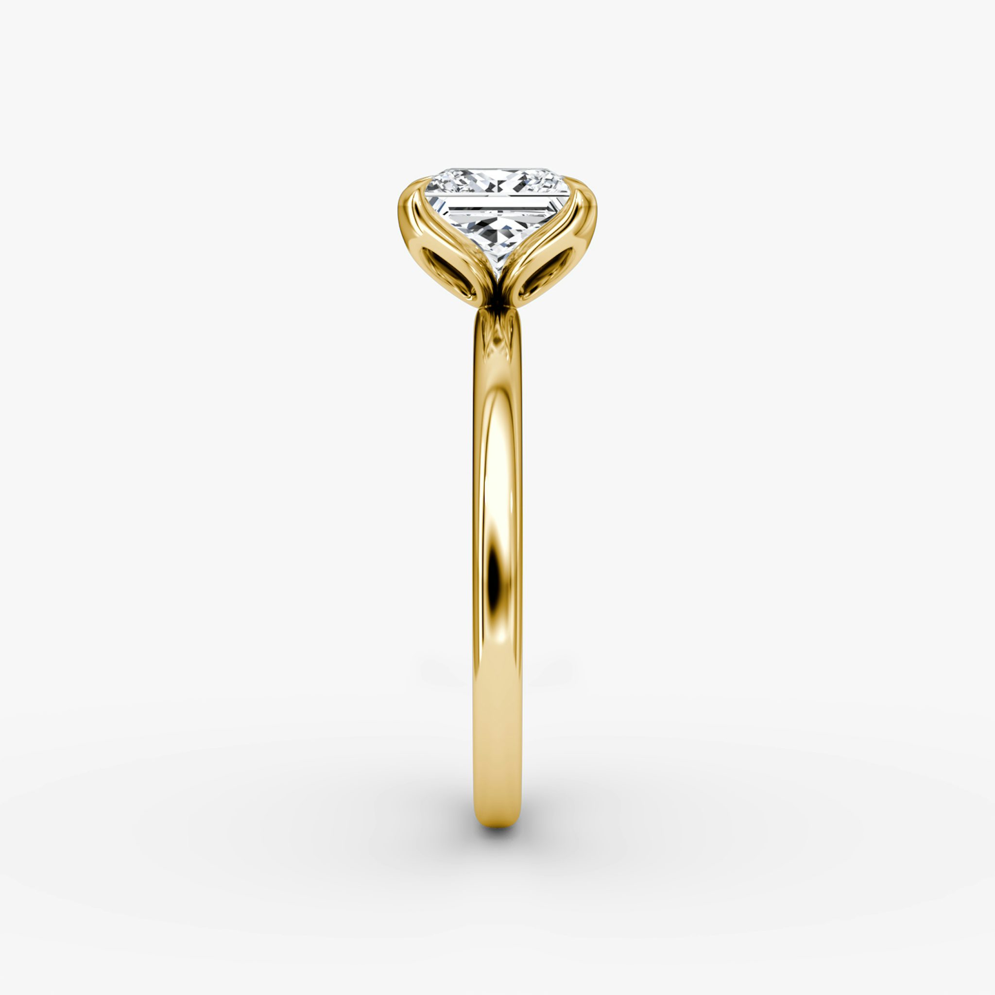 The Classic Petal | Princess | 18k | Yellow Gold | bandAccent: Plain | diamondOrientation: vertical | caratWeight: other