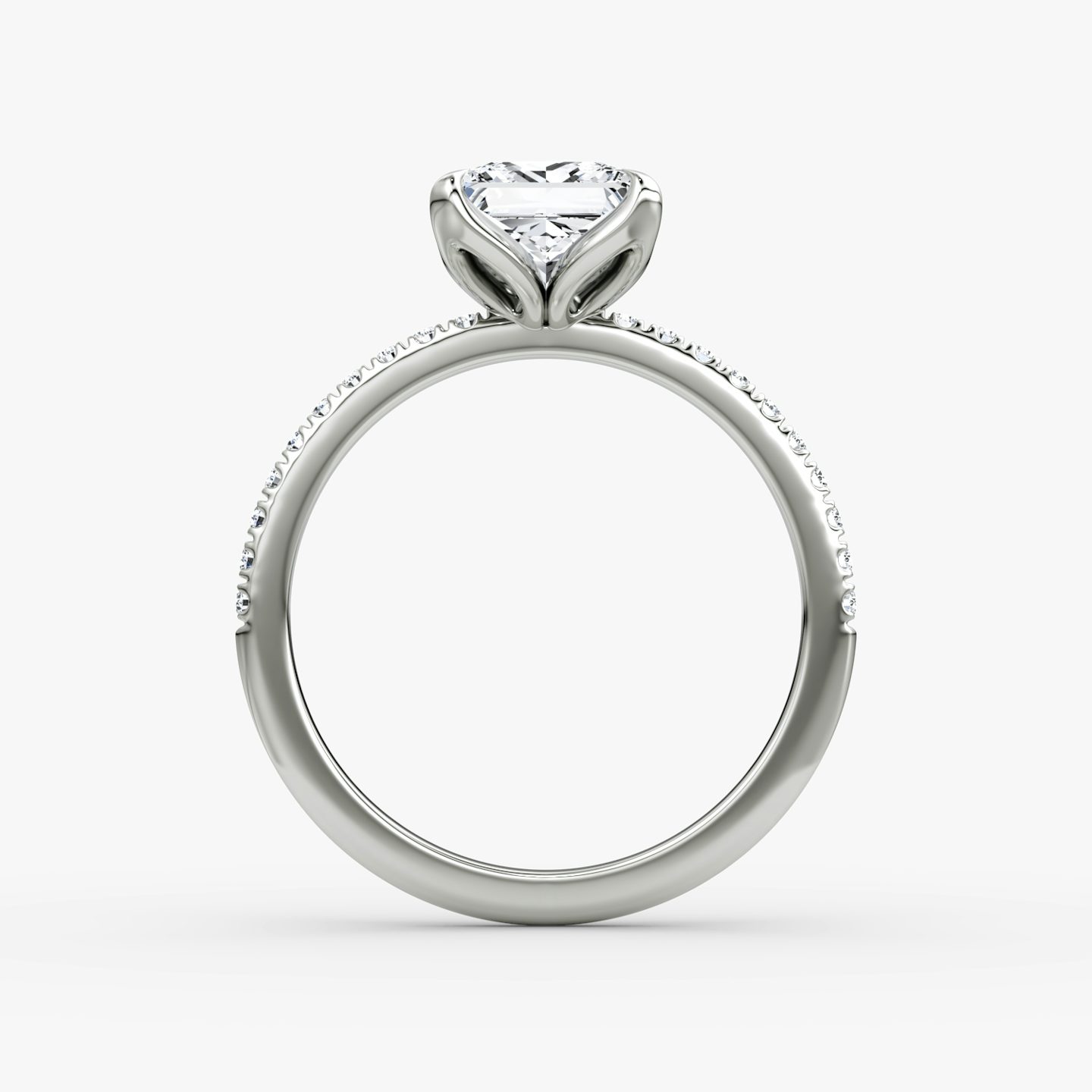 The Classic Petal | Princess | 18k | White Gold | bandAccent: Pavé | diamondOrientation: vertical | caratWeight: other