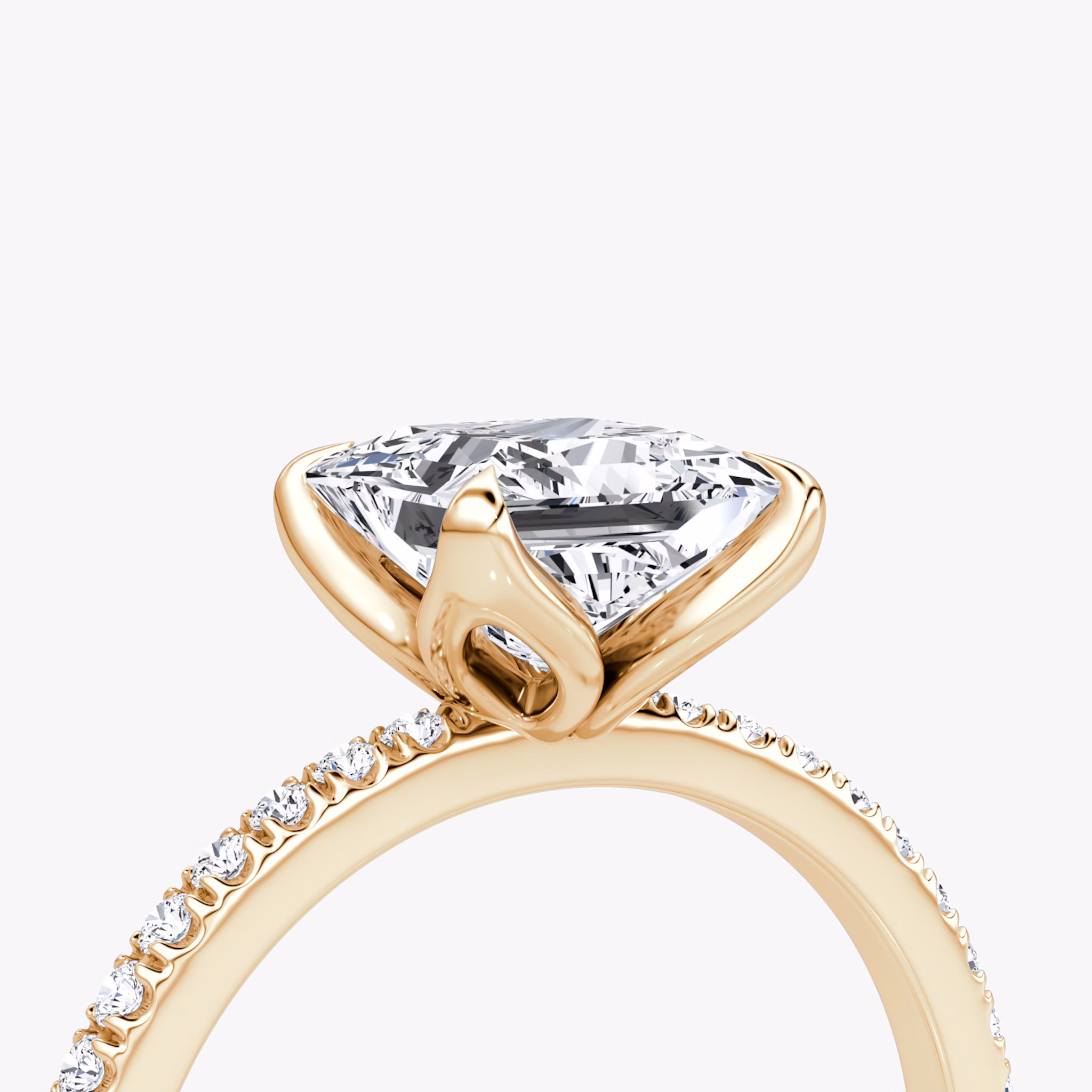 The Classic Petal | Princess | 14k | Rose Gold | bandAccent: Pavé | diamondOrientation: vertical | caratWeight: other