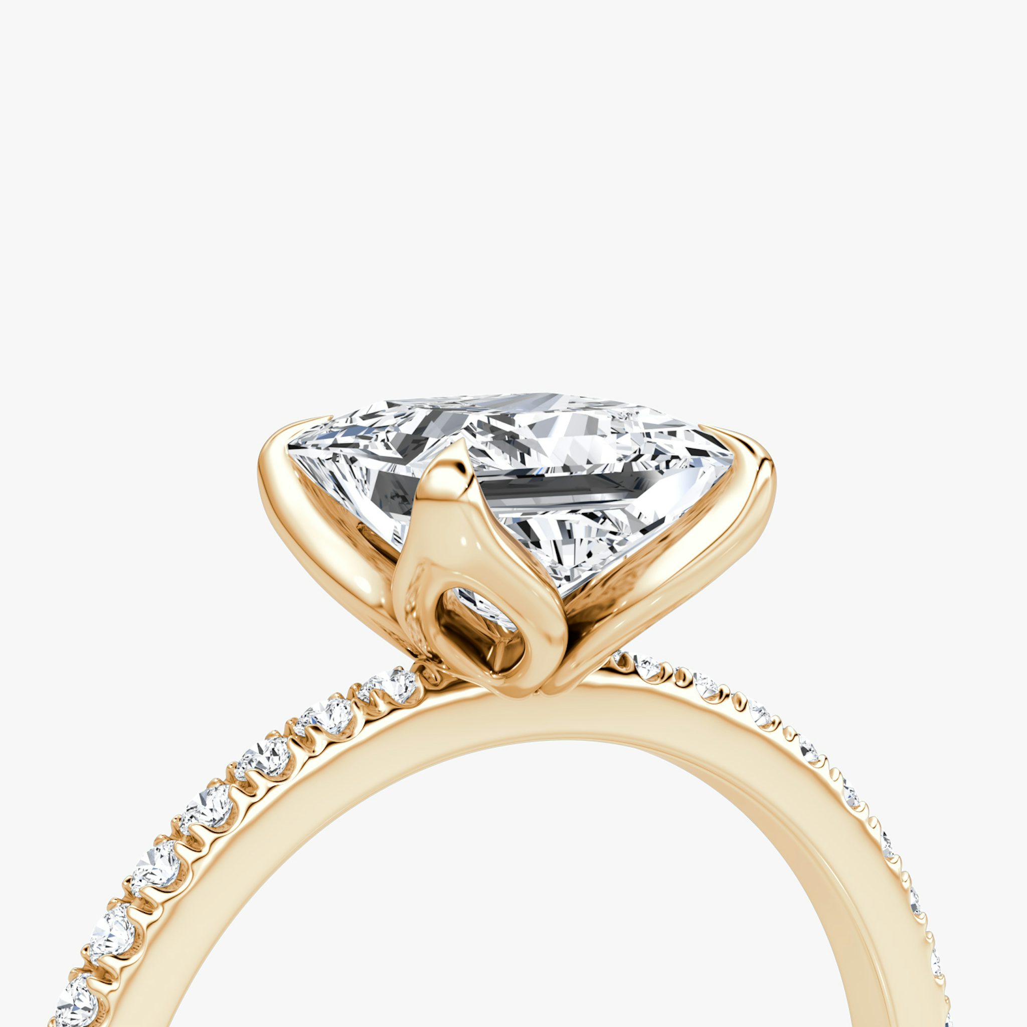 The Classic Petal | Princess | 14k | Rose Gold | bandAccent: Pavé | diamondOrientation: vertical | caratWeight: other
