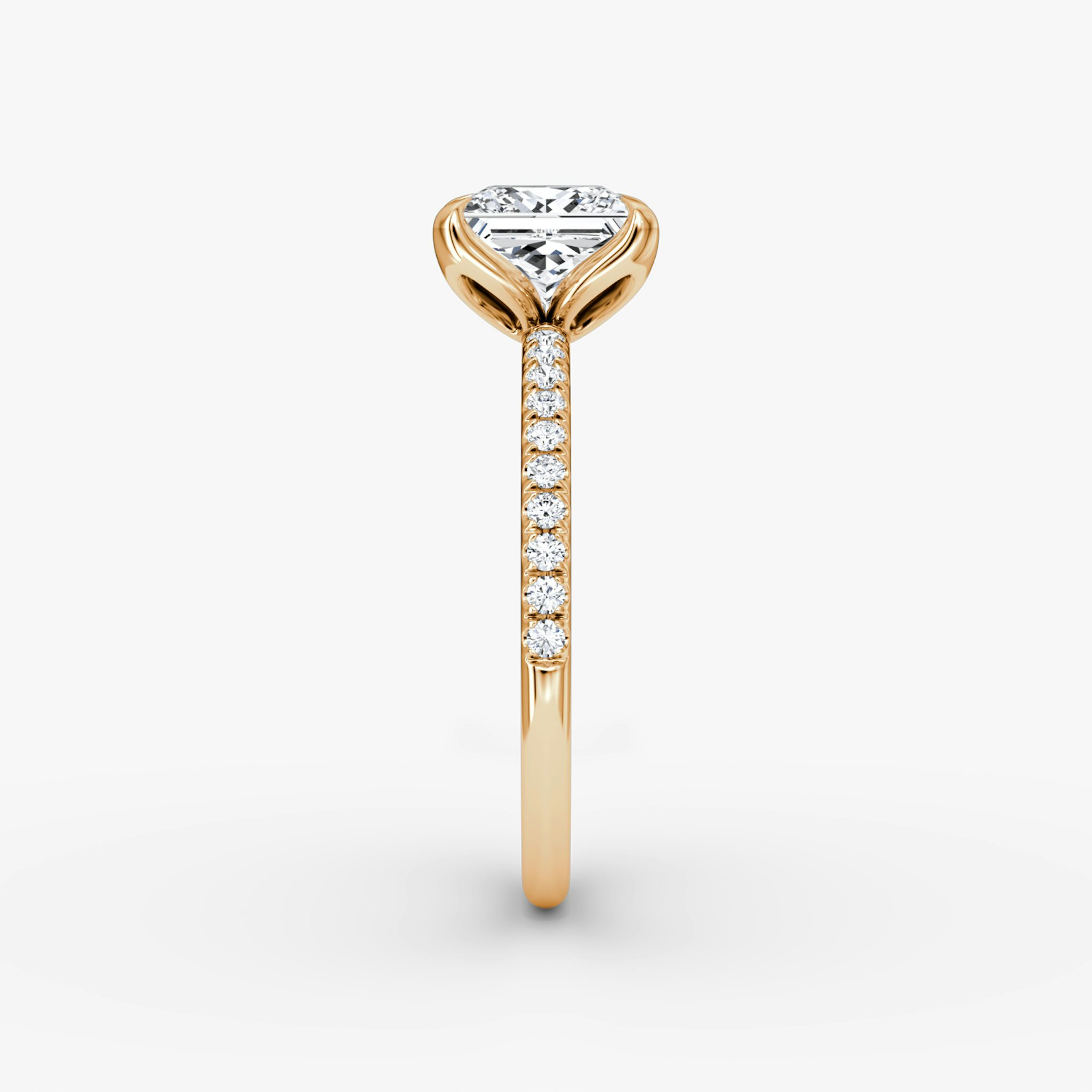 The Classic Petal | Princess | 14k | Rose Gold | bandAccent: Pavé | diamondOrientation: vertical | caratWeight: other