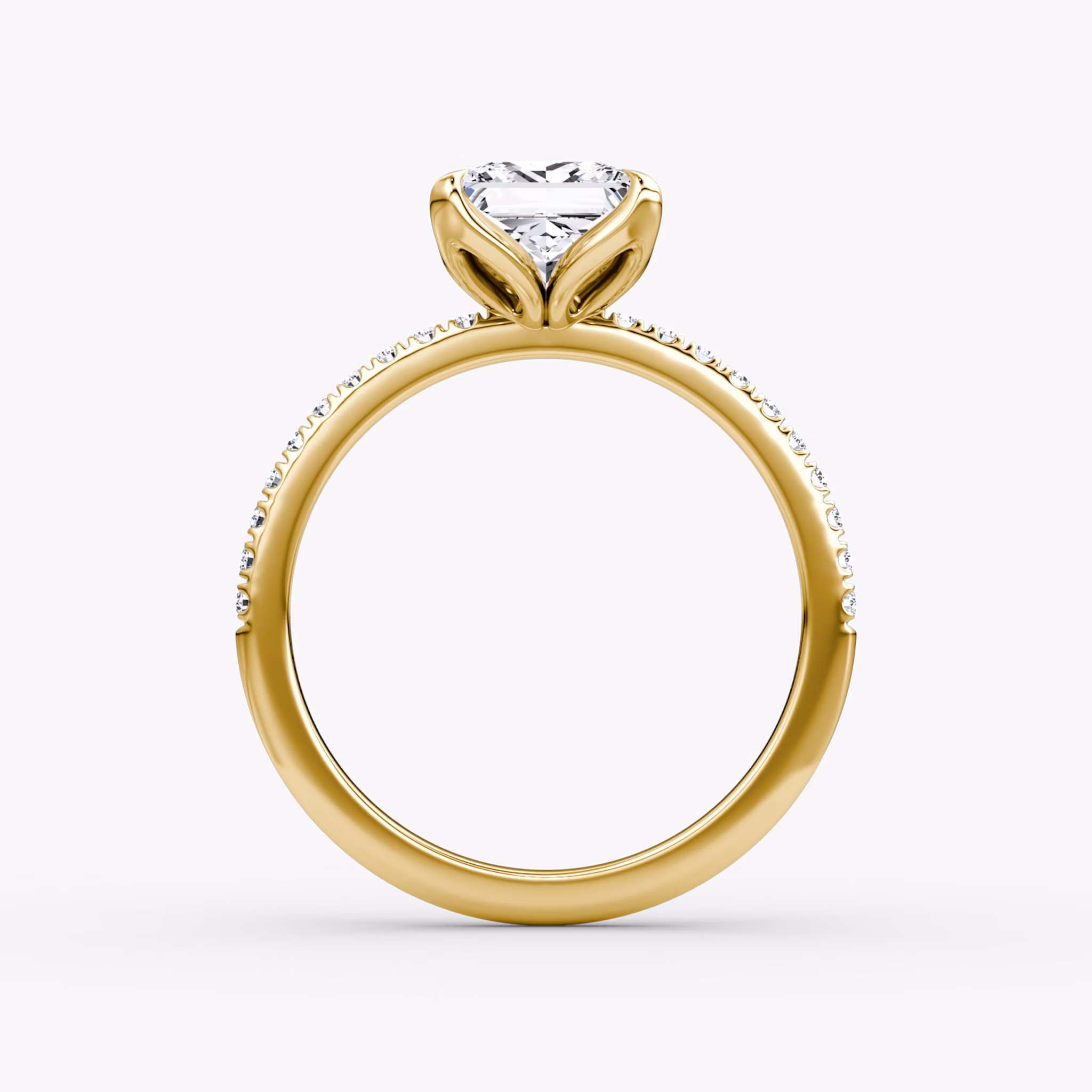 The Classic Petal | Princess | 18k | Yellow Gold | bandAccent: Pavé | diamondOrientation: vertical | caratWeight: other