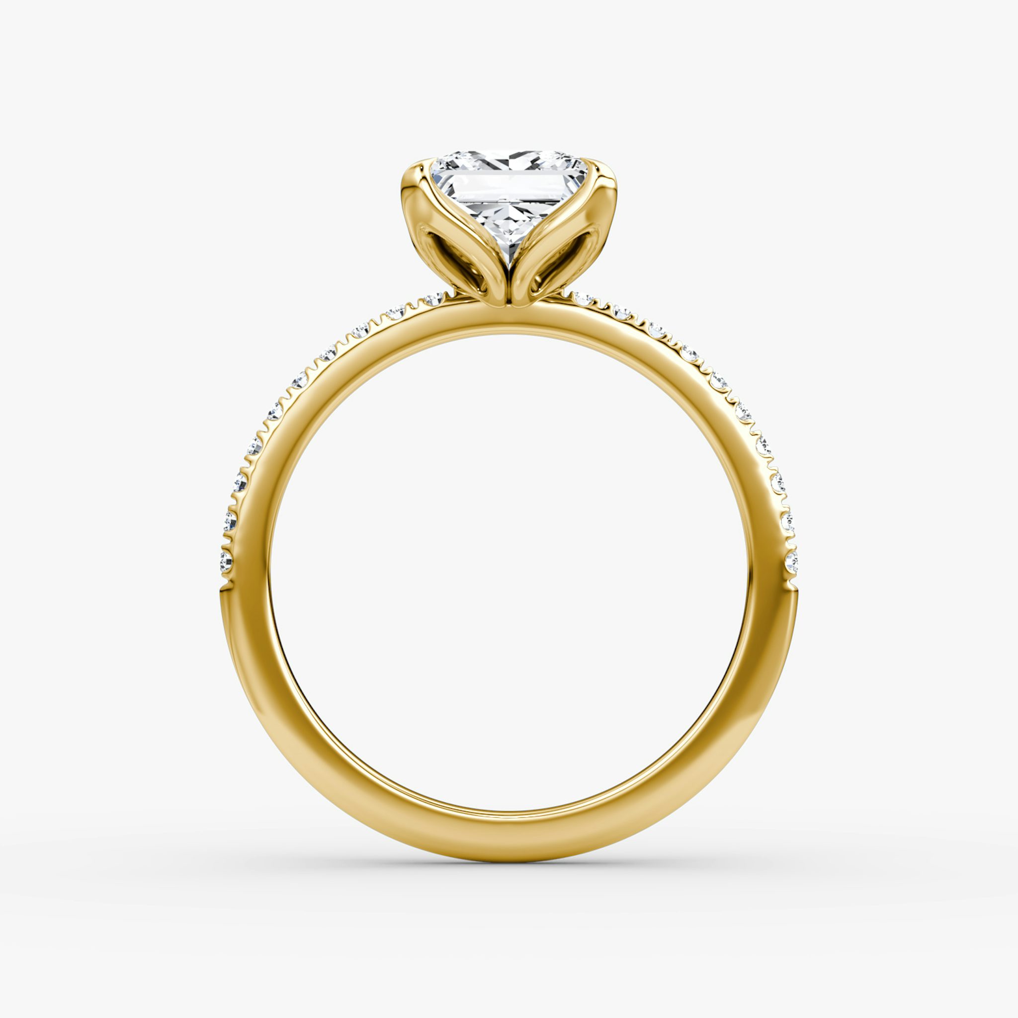 The Classic Petal | Princess | 18k | Yellow Gold | bandAccent: Pavé | diamondOrientation: vertical | caratWeight: other