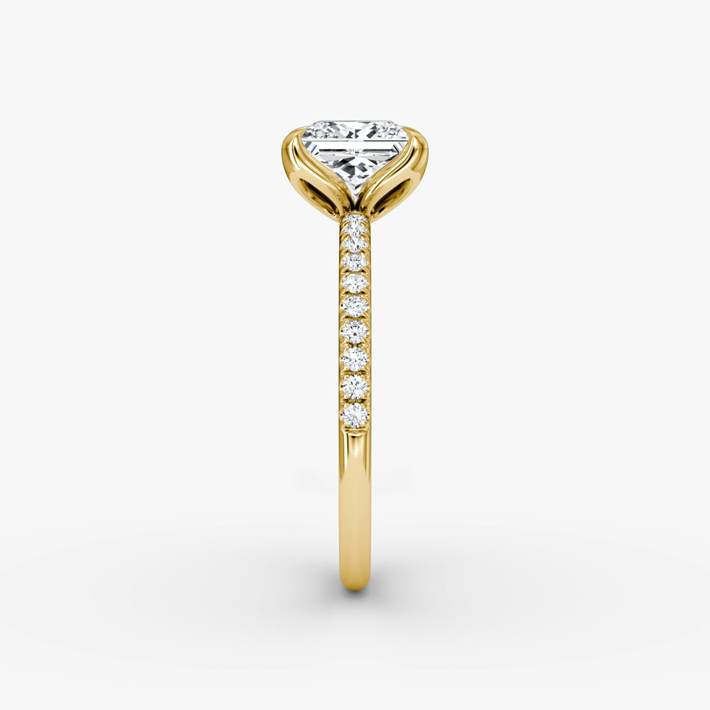 The Classic Petal | Princess | 18k | Yellow Gold | bandAccent: Pavé | diamondOrientation: vertical | caratWeight: other
