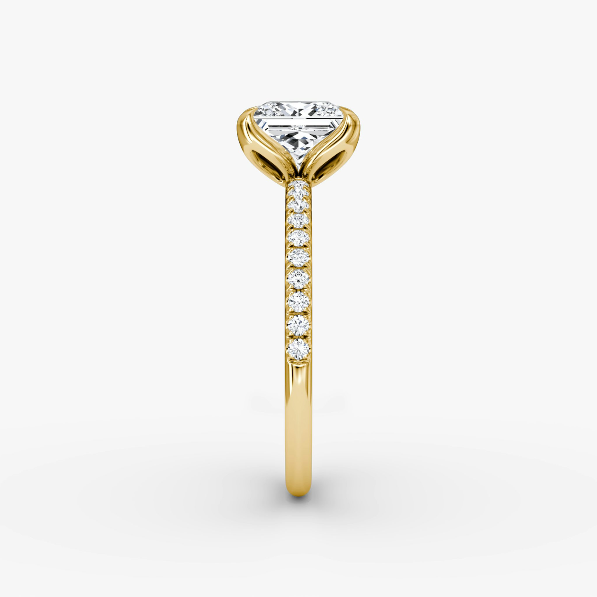 The Classic Petal | Princess | 18k | Yellow Gold | bandAccent: Pavé | diamondOrientation: vertical | caratWeight: other