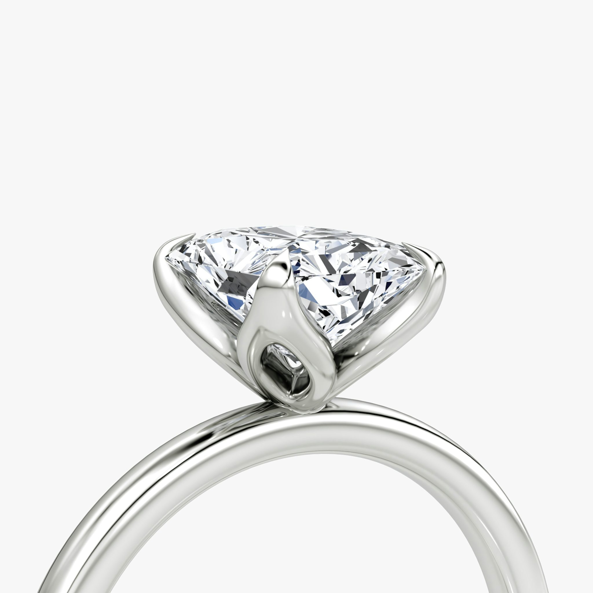 The Classic Petal | Radiant | Platinum | bandAccent: Plain | diamondOrientation: vertical | caratWeight: other