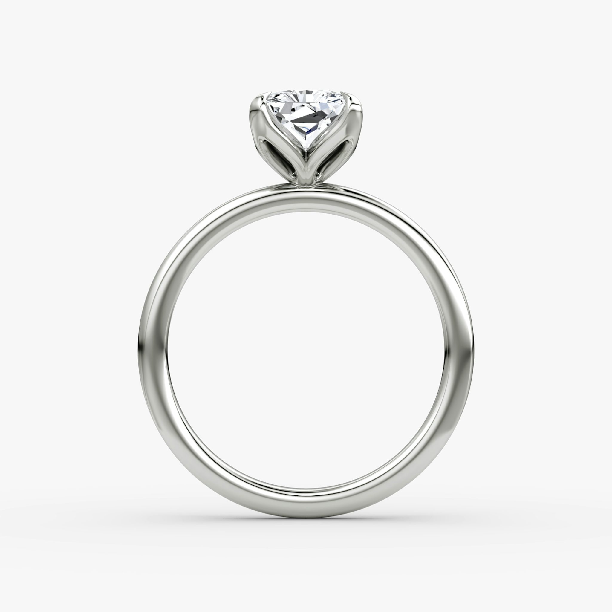 The Classic Petal | Radiant | Platinum | bandAccent: Plain | diamondOrientation: vertical | caratWeight: other