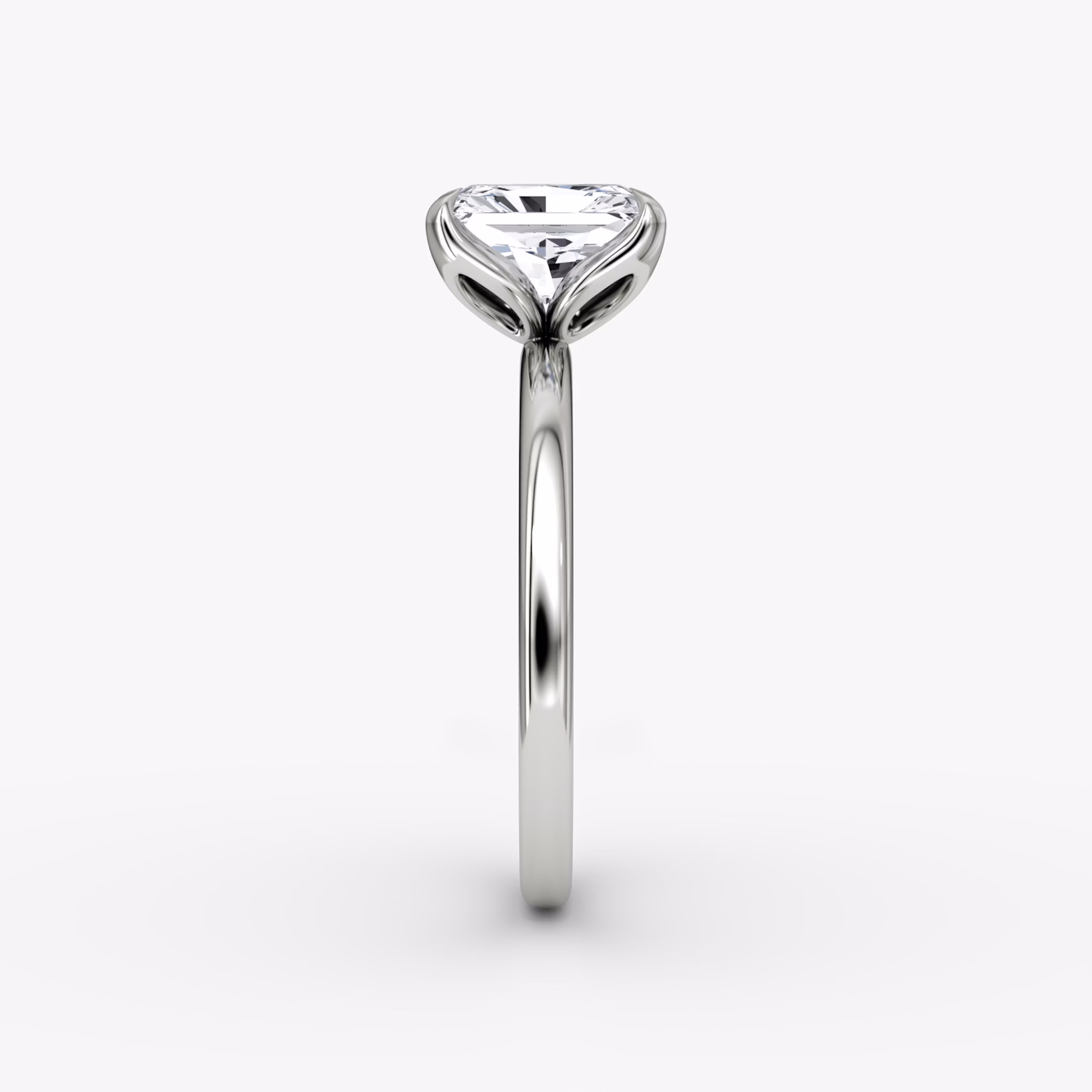 The Classic Petal | Radiant | Platinum | bandAccent: Plain | diamondOrientation: vertical | caratWeight: other