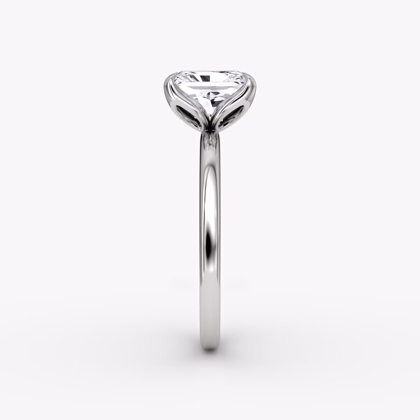 The Classic Petal | Radiant | Platinum | bandAccent: Plain | diamondOrientation: vertical | caratWeight: other