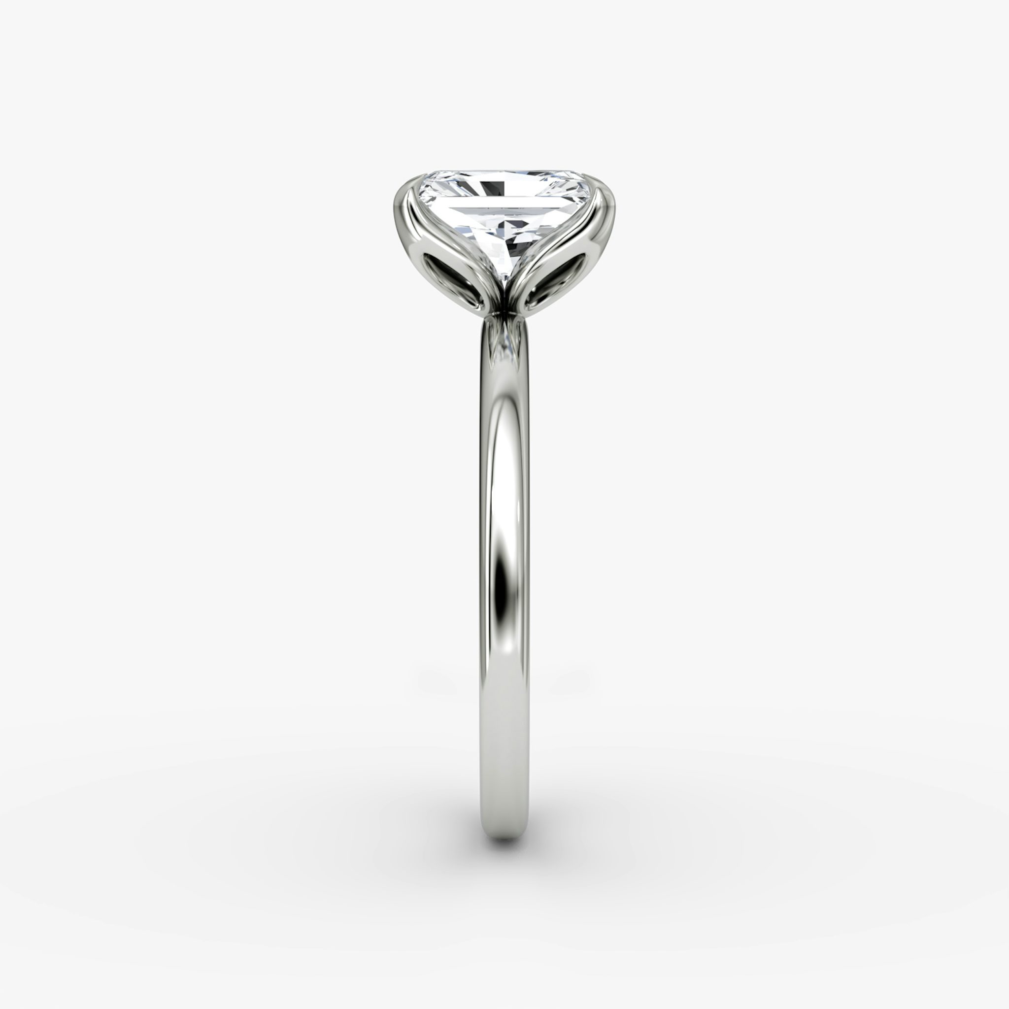 The Classic Petal | Radiant | Platinum | bandAccent: Plain | diamondOrientation: vertical | caratWeight: other