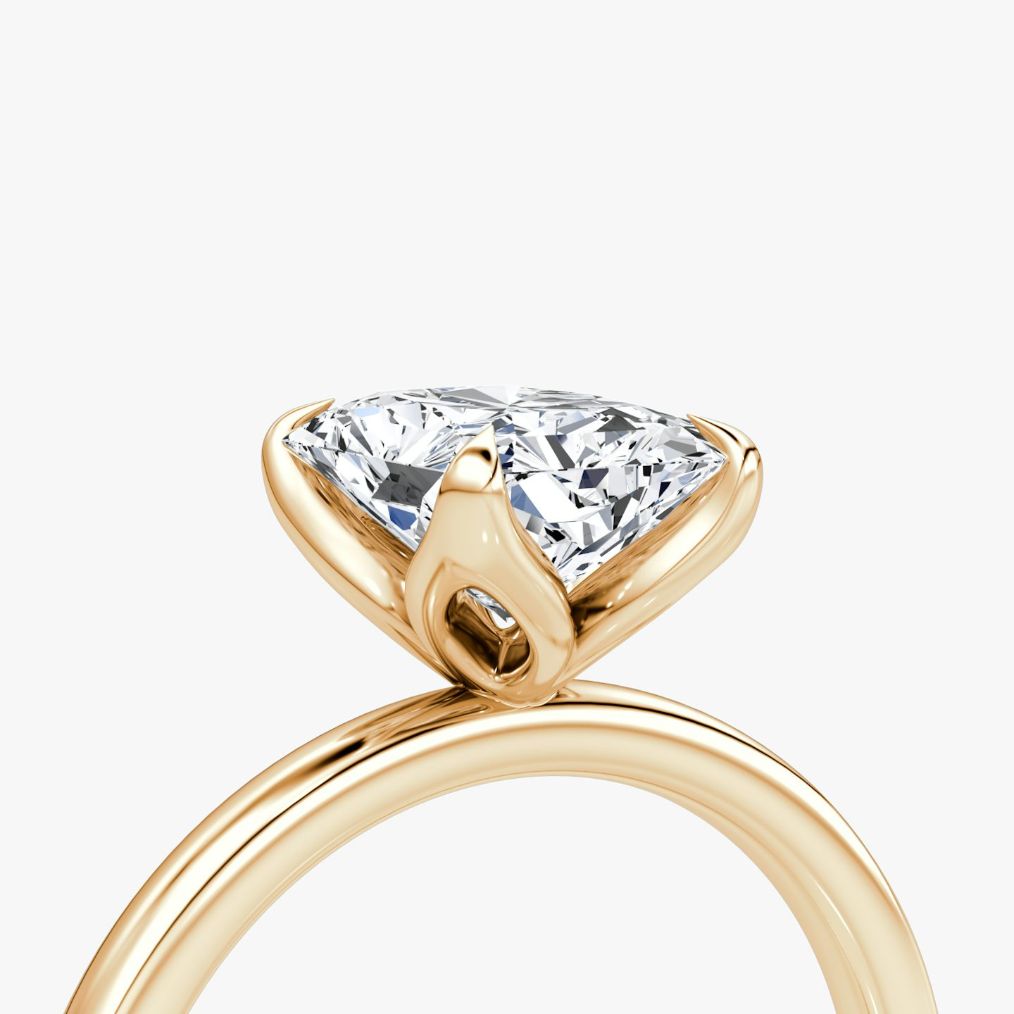 The Classic Petal | Radiant | 14k | Rose Gold | bandAccent: Plain | diamondOrientation: vertical | caratWeight: other