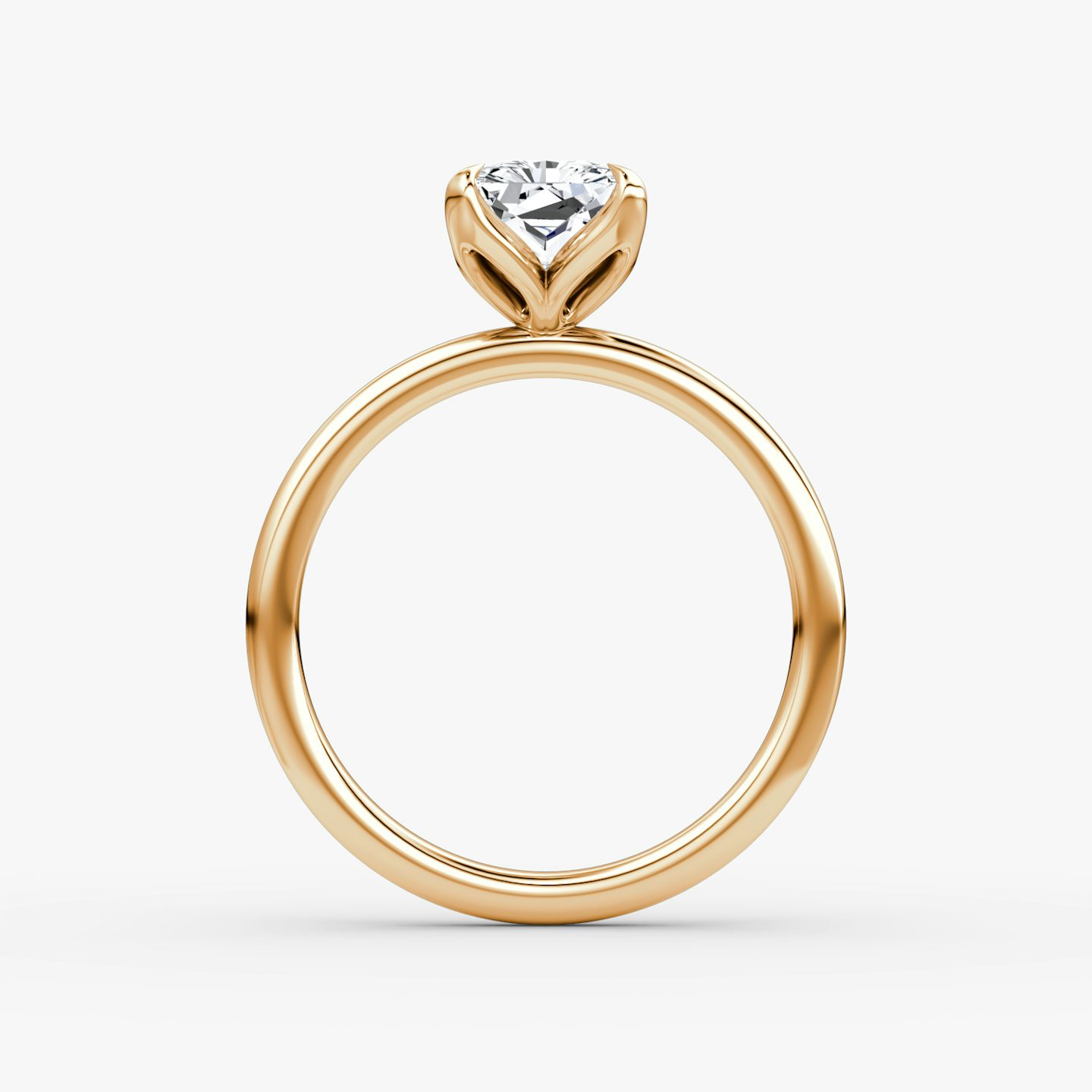 The Classic Petal | Radiant | 14k | Rose Gold | bandAccent: Plain | diamondOrientation: vertical | caratWeight: other