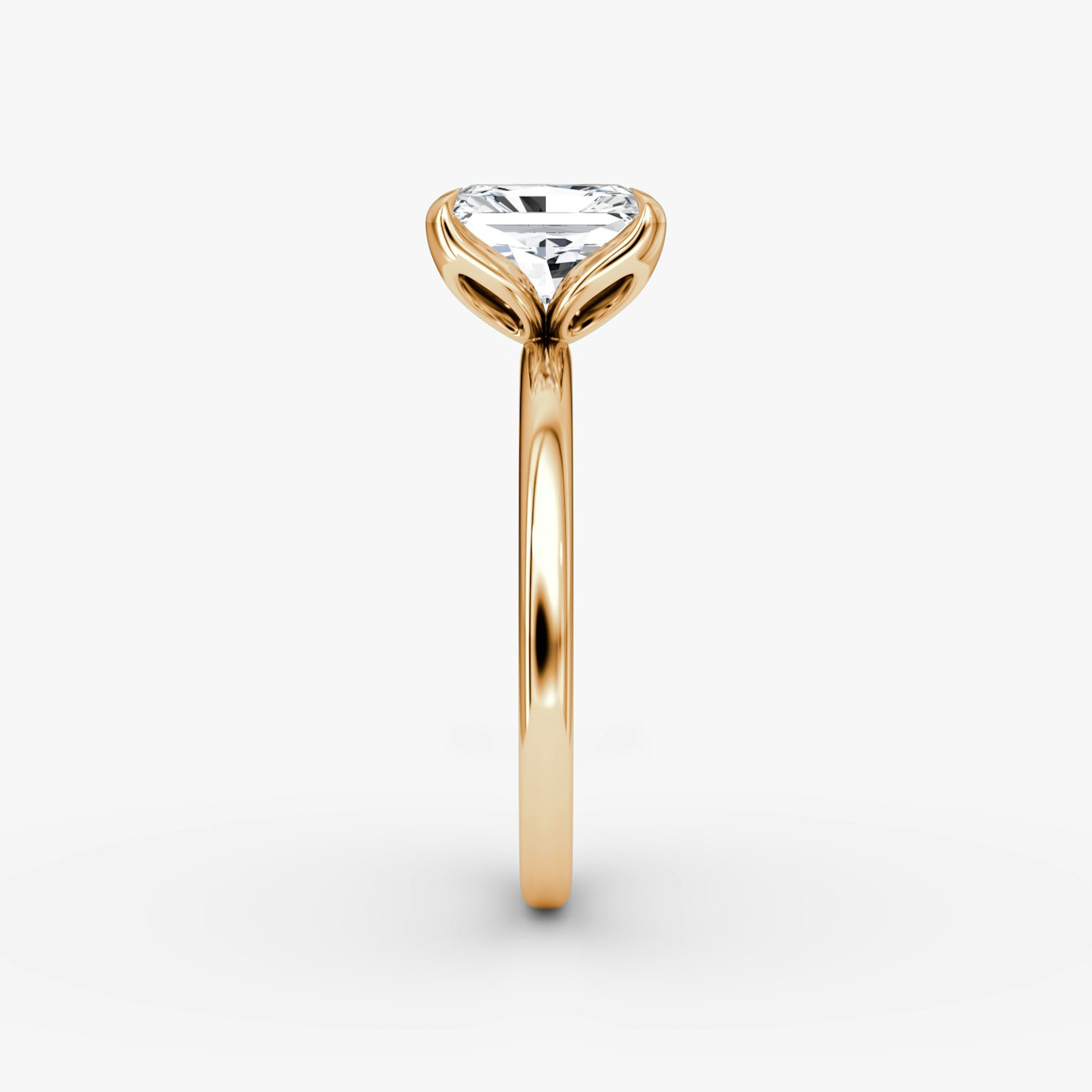 The Classic Petal | Radiant | 14k | Rose Gold | bandAccent: Plain | diamondOrientation: vertical | caratWeight: other