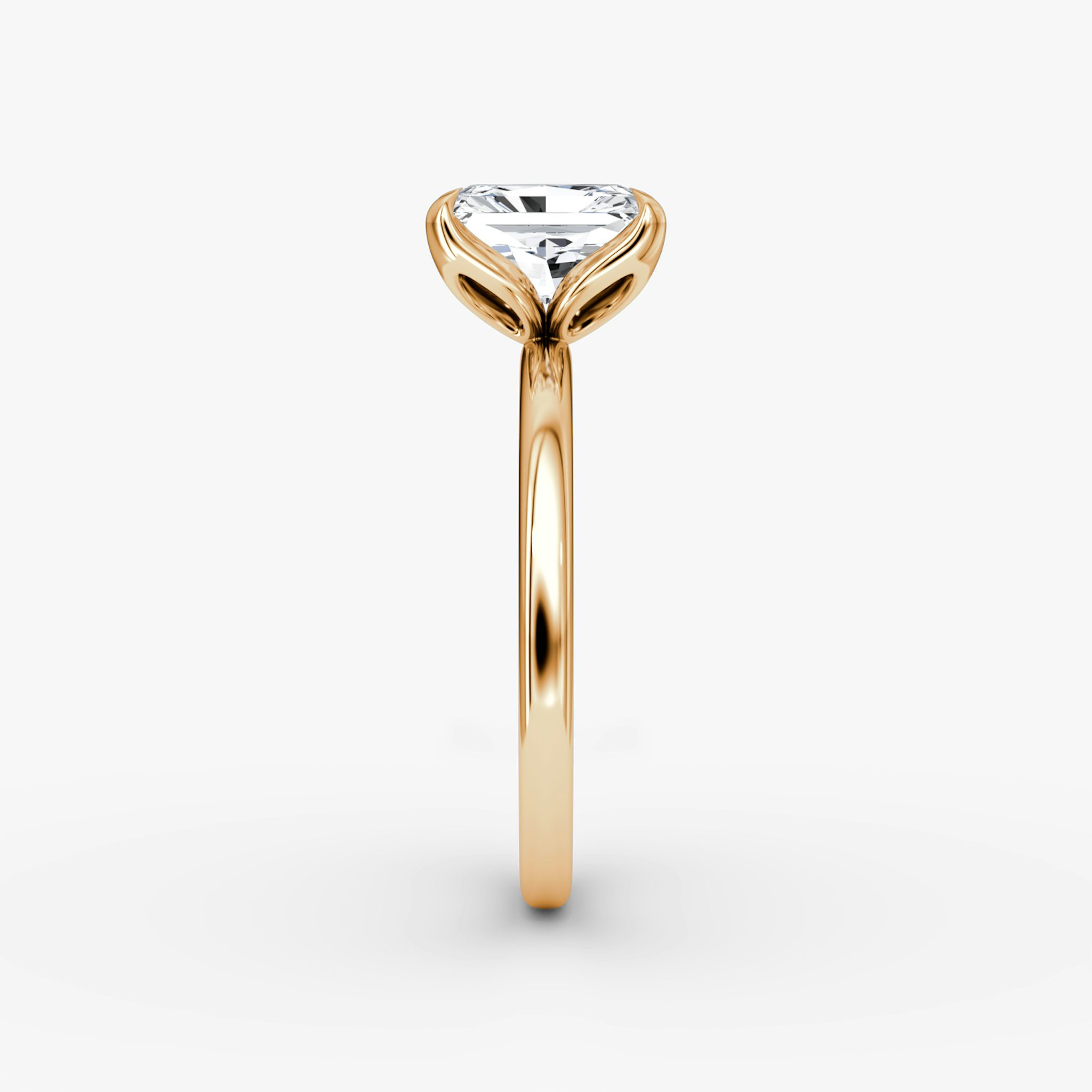 The Classic Petal | Radiant | 14k | Rose Gold | bandAccent: Plain | diamondOrientation: vertical | caratWeight: other