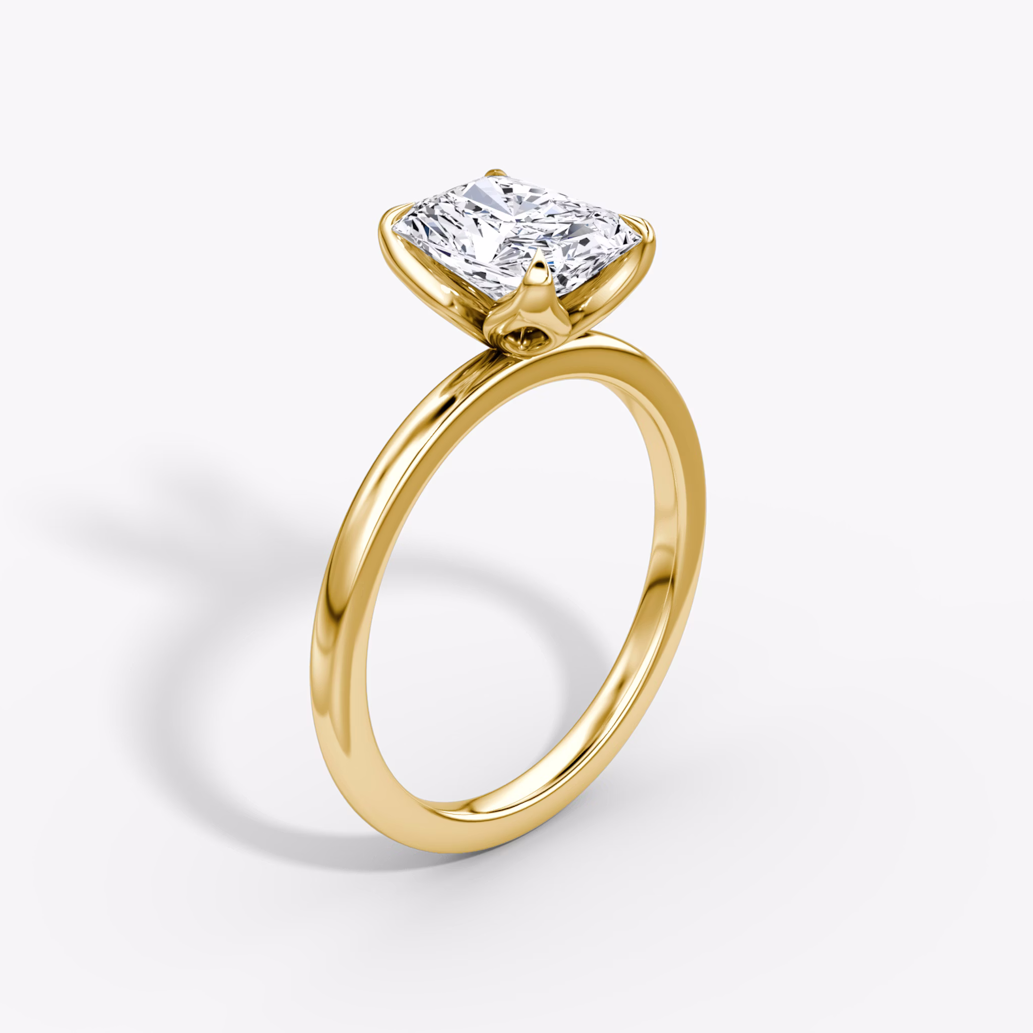 The Classic Petal | Radiant | 18k | Yellow Gold | bandAccent: Plain | diamondOrientation: vertical | caratWeight: other