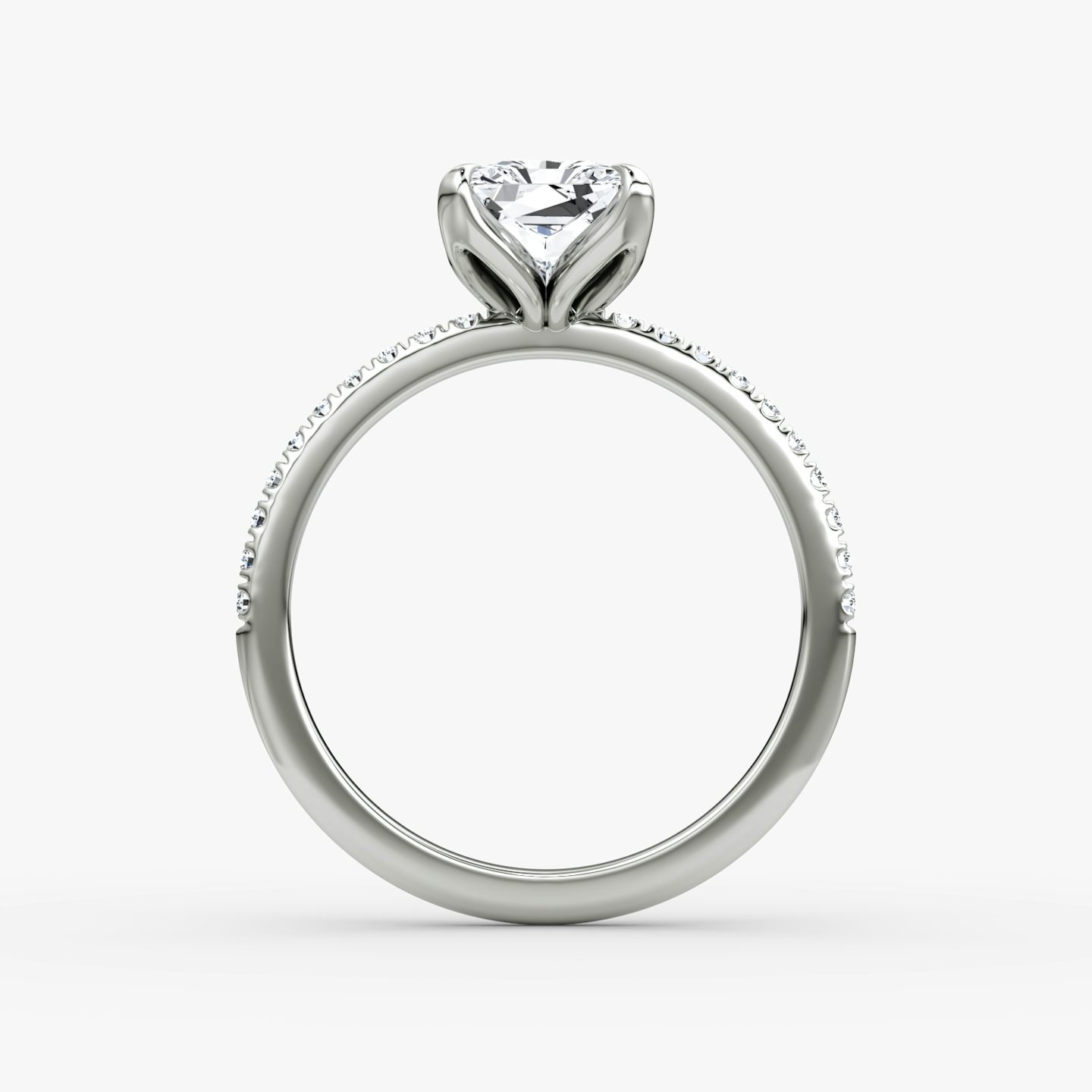 The Classic Petal | Radiant | 18k | White Gold | bandAccent: Pavé | diamondOrientation: vertical | caratWeight: other
