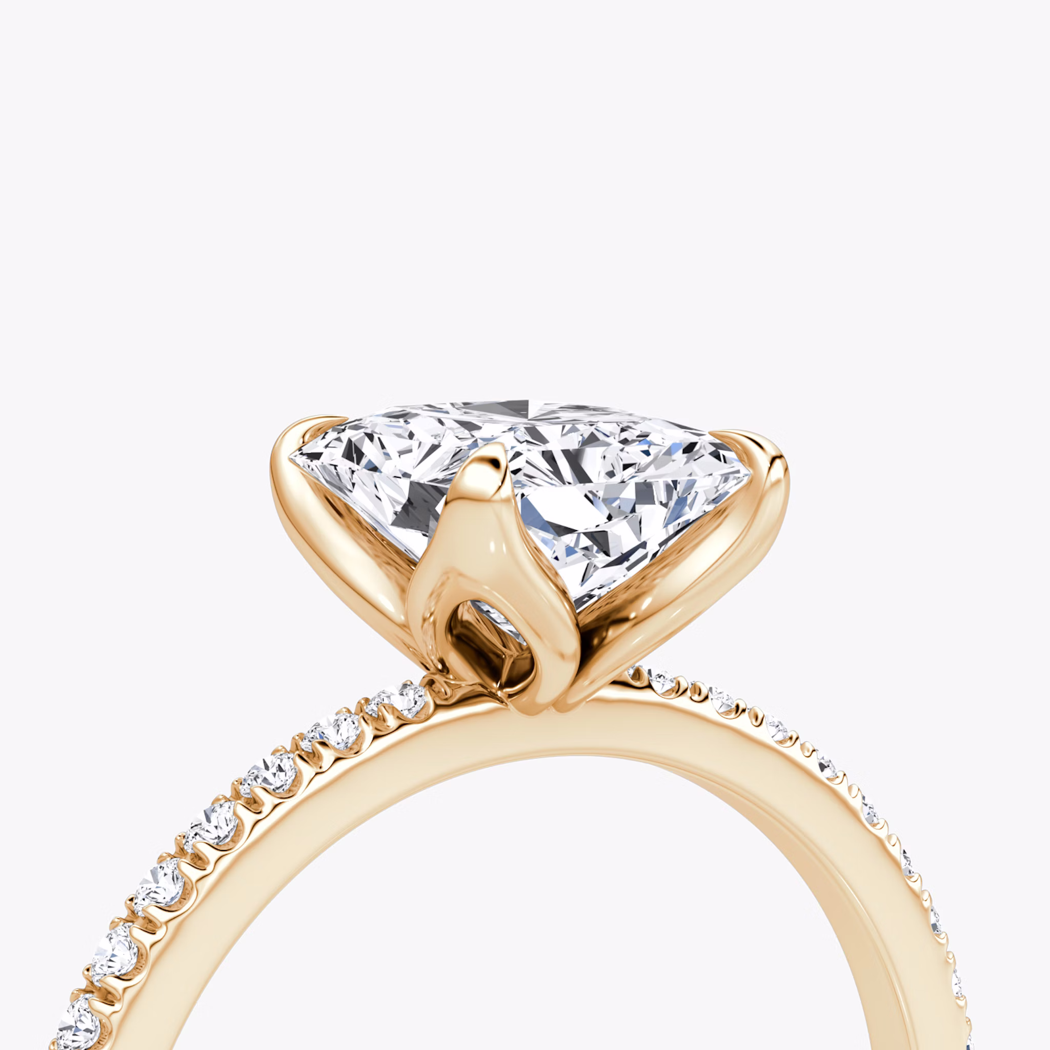 The Classic Petal | Radiant | 14k | Rose Gold | bandAccent: Pavé | diamondOrientation: vertical | caratWeight: other