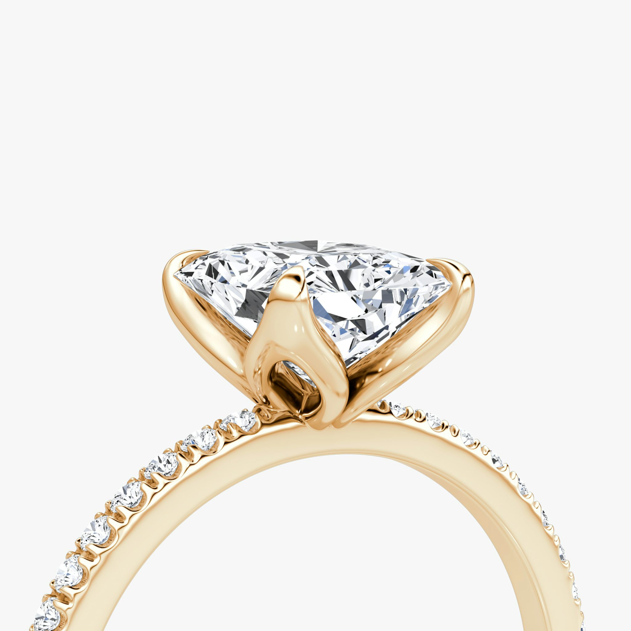 The Classic Petal | Radiant | 14k | Rose Gold | bandAccent: Pavé | diamondOrientation: vertical | caratWeight: other