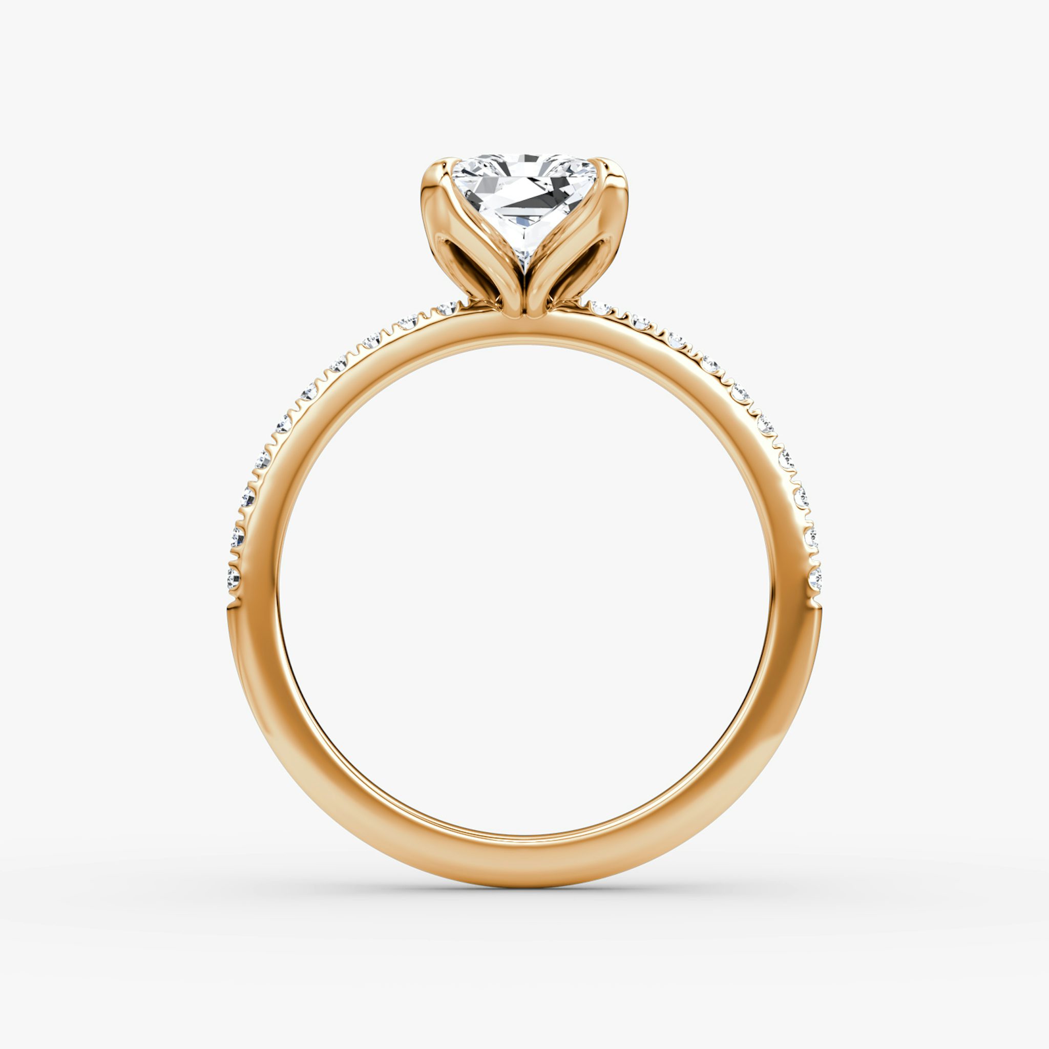 The Classic Petal | Radiant | 14k | Rose Gold | bandAccent: Pavé | diamondOrientation: vertical | caratWeight: other