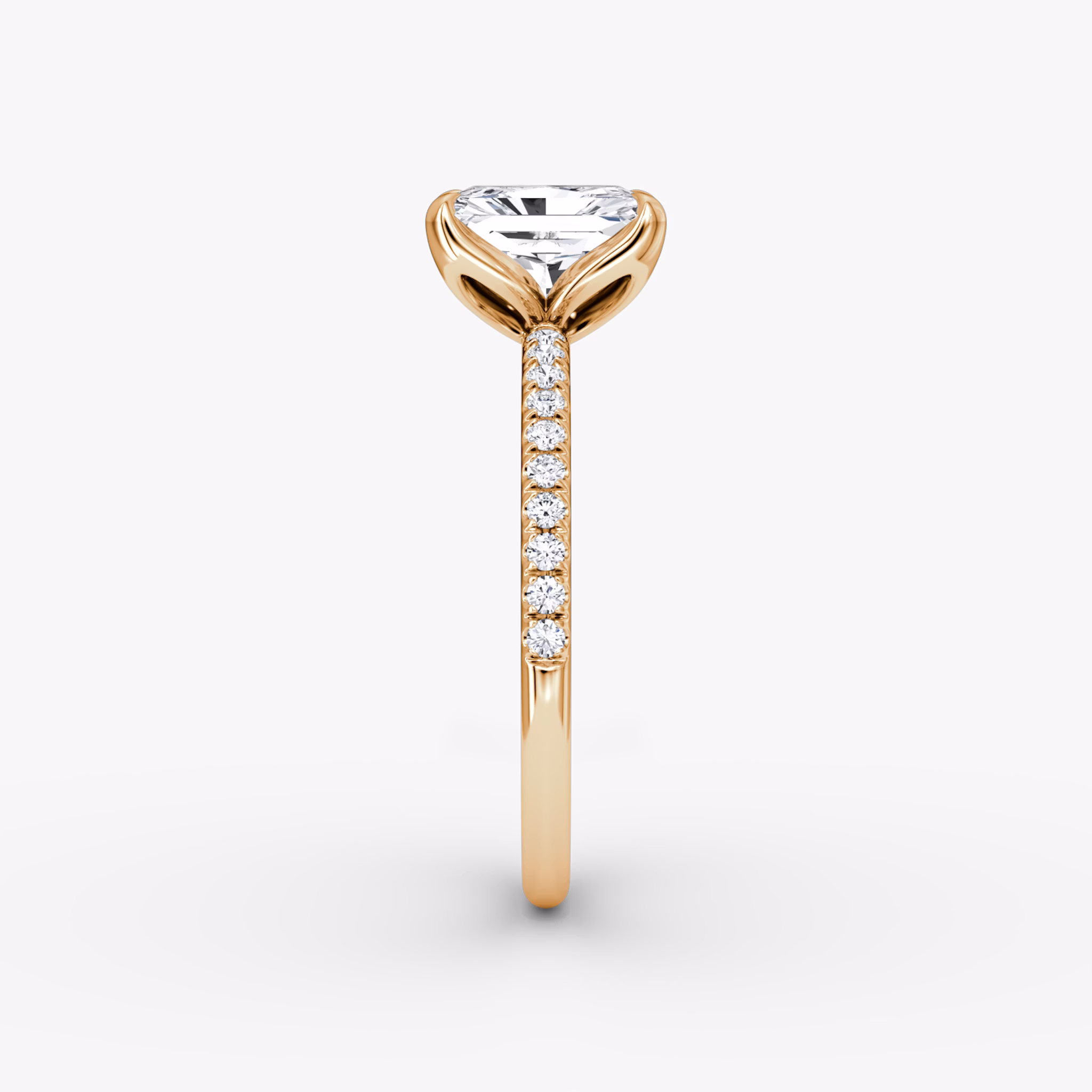 The Classic Petal | Radiant | 14k | Rose Gold | bandAccent: Pavé | diamondOrientation: vertical | caratWeight: other