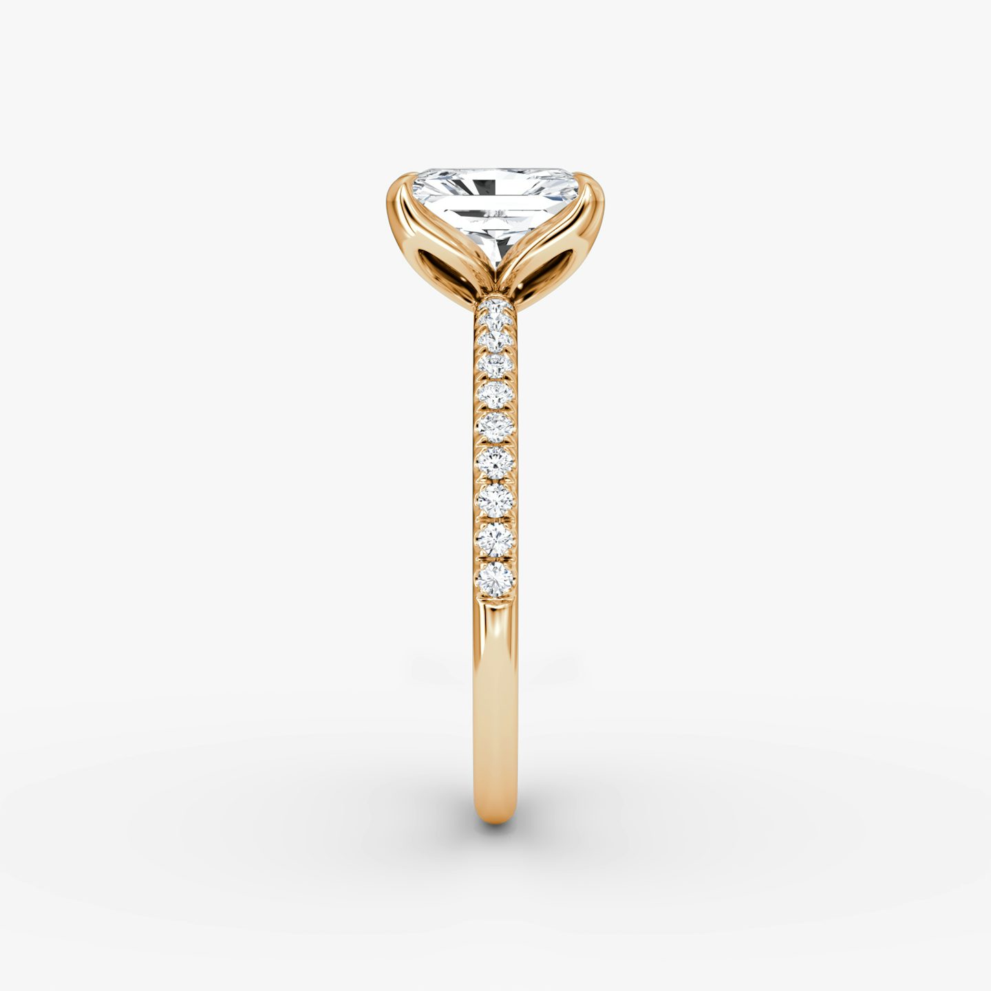 The Classic Petal | Radiant | 14k | Rose Gold | bandAccent: Pavé | diamondOrientation: vertical | caratWeight: other