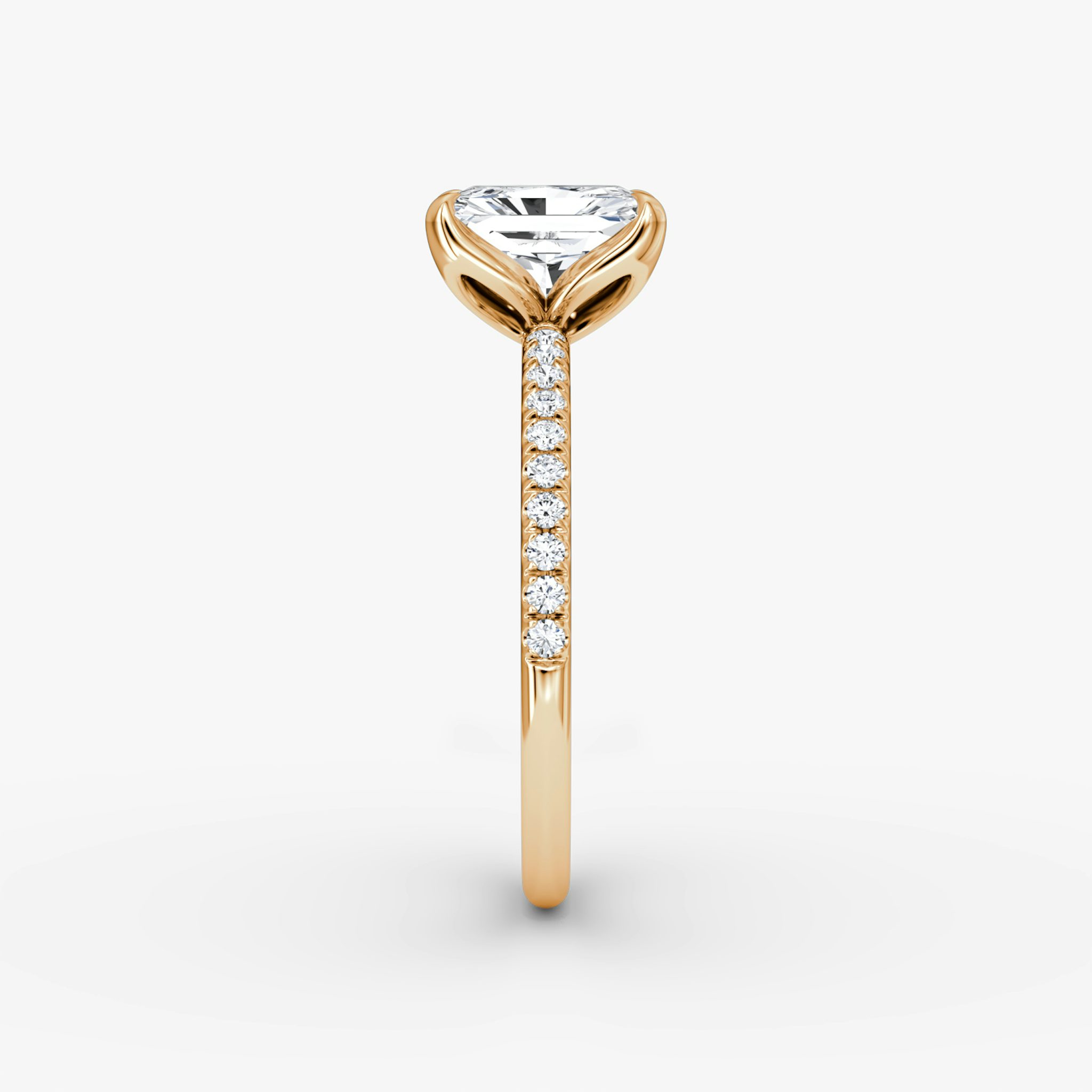 The Classic Petal | Radiant | 14k | Rose Gold | bandAccent: Pavé | diamondOrientation: vertical | caratWeight: other