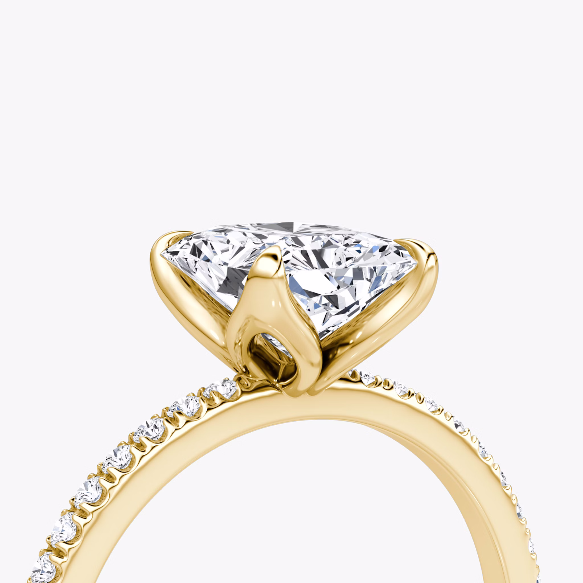 The Classic Petal | Radiant | 18k | Yellow Gold | bandAccent: Pavé | diamondOrientation: vertical | caratWeight: other