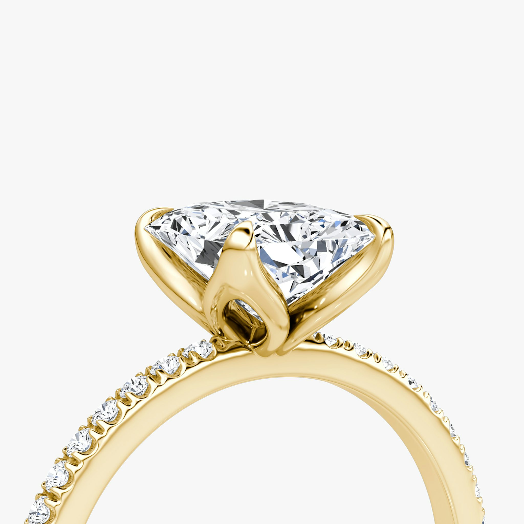 The Classic Petal | Radiant | 18k | Yellow Gold | bandAccent: Pavé | diamondOrientation: vertical | caratWeight: other