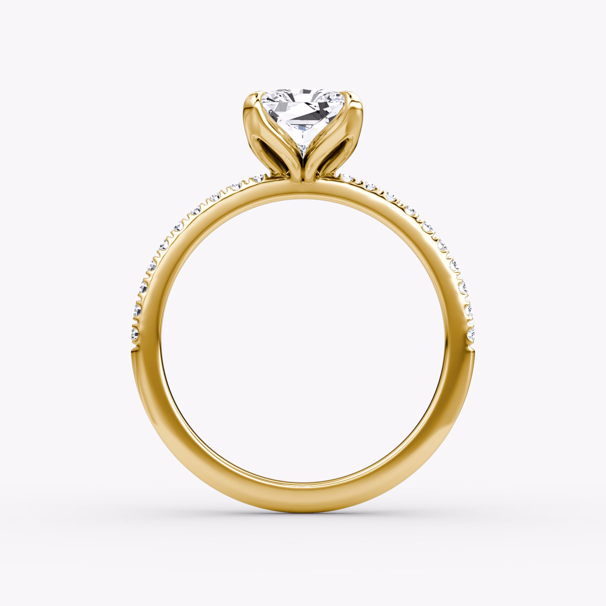 The Classic Petal | Radiant | 18k | Yellow Gold | bandAccent: Pavé | diamondOrientation: vertical | caratWeight: other