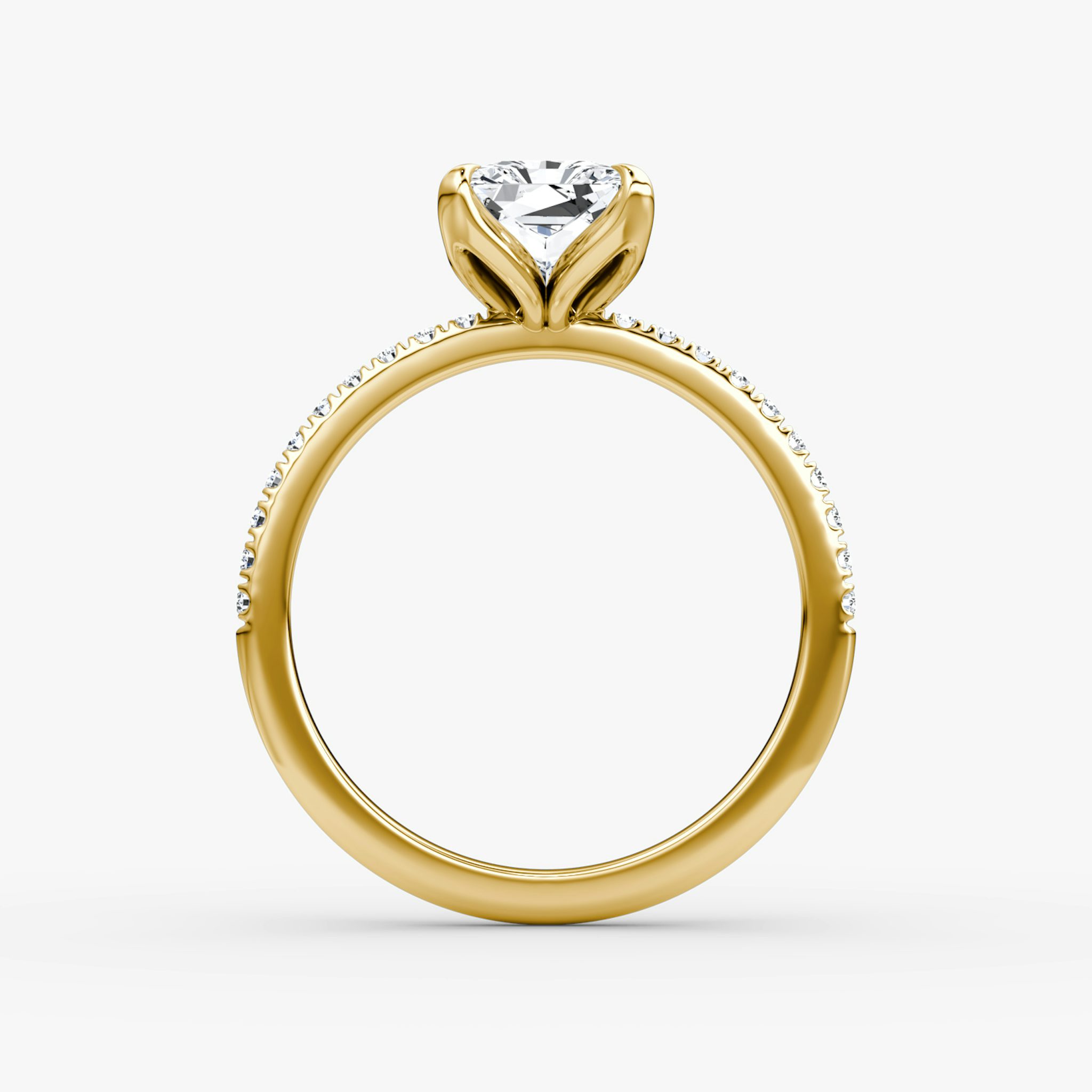 The Classic Petal | Radiant | 18k | Yellow Gold | bandAccent: Pavé | diamondOrientation: vertical | caratWeight: other