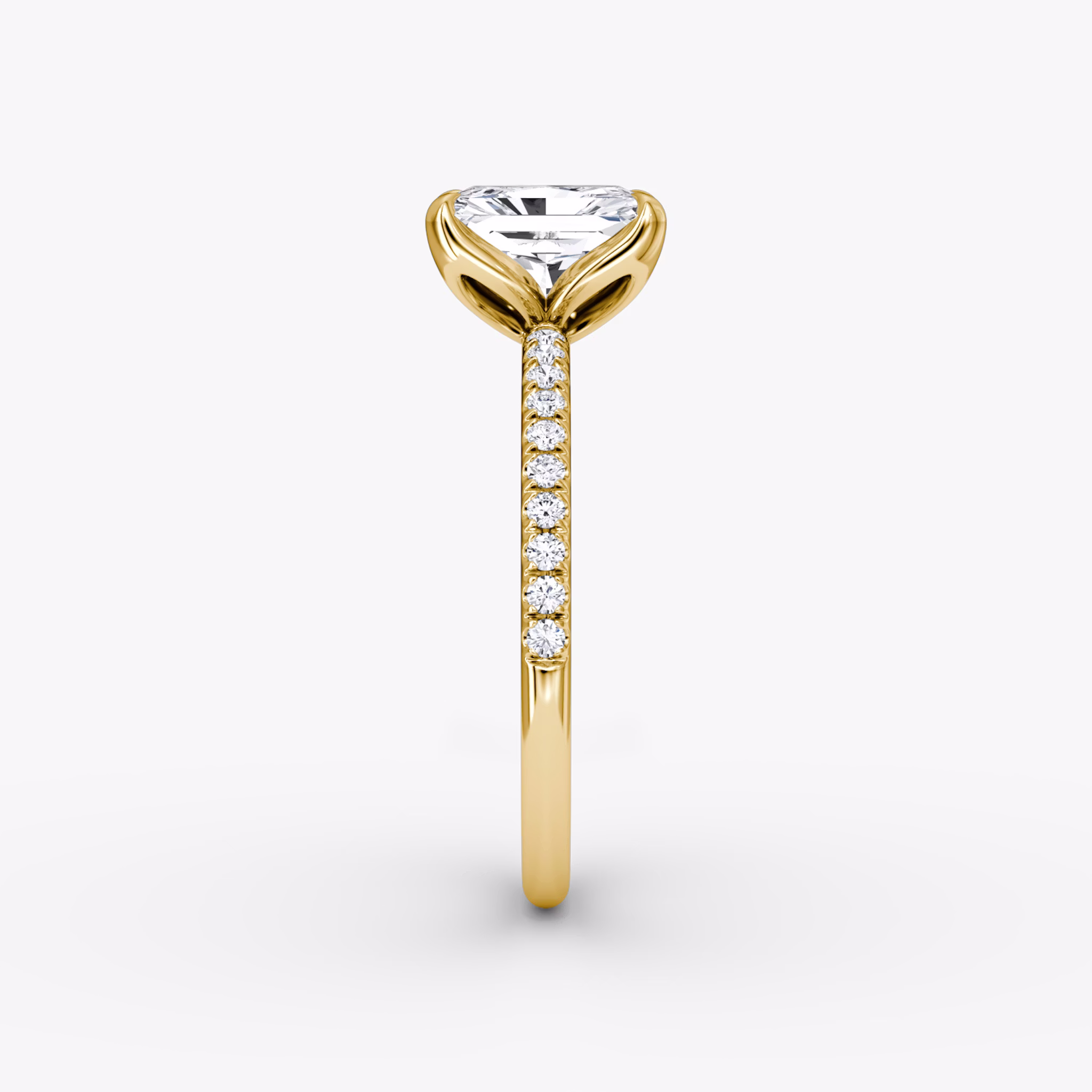 The Classic Petal | Radiant | 18k | Yellow Gold | bandAccent: Pavé | diamondOrientation: vertical | caratWeight: other