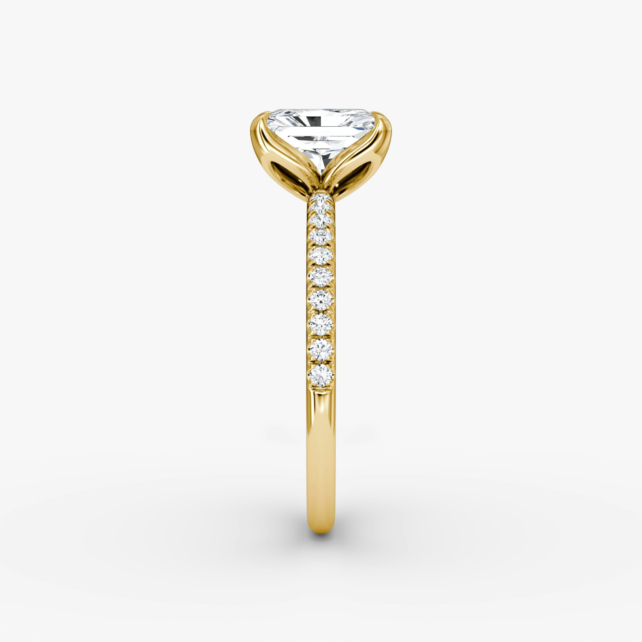The Classic Petal | Radiant | 18k | Yellow Gold | bandAccent: Pavé | diamondOrientation: vertical | caratWeight: other