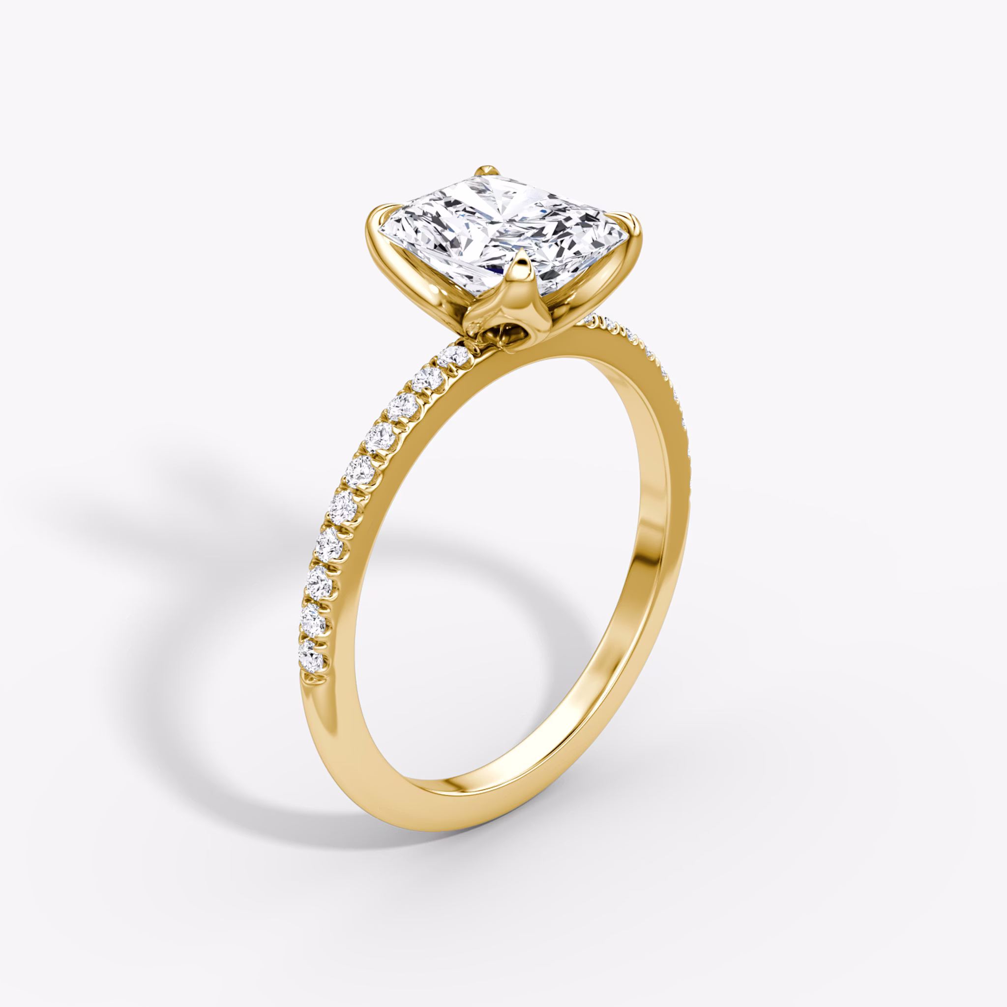 The Classic Petal | Radiant | 18k | Yellow Gold | bandAccent: Pavé | diamondOrientation: vertical | caratWeight: other