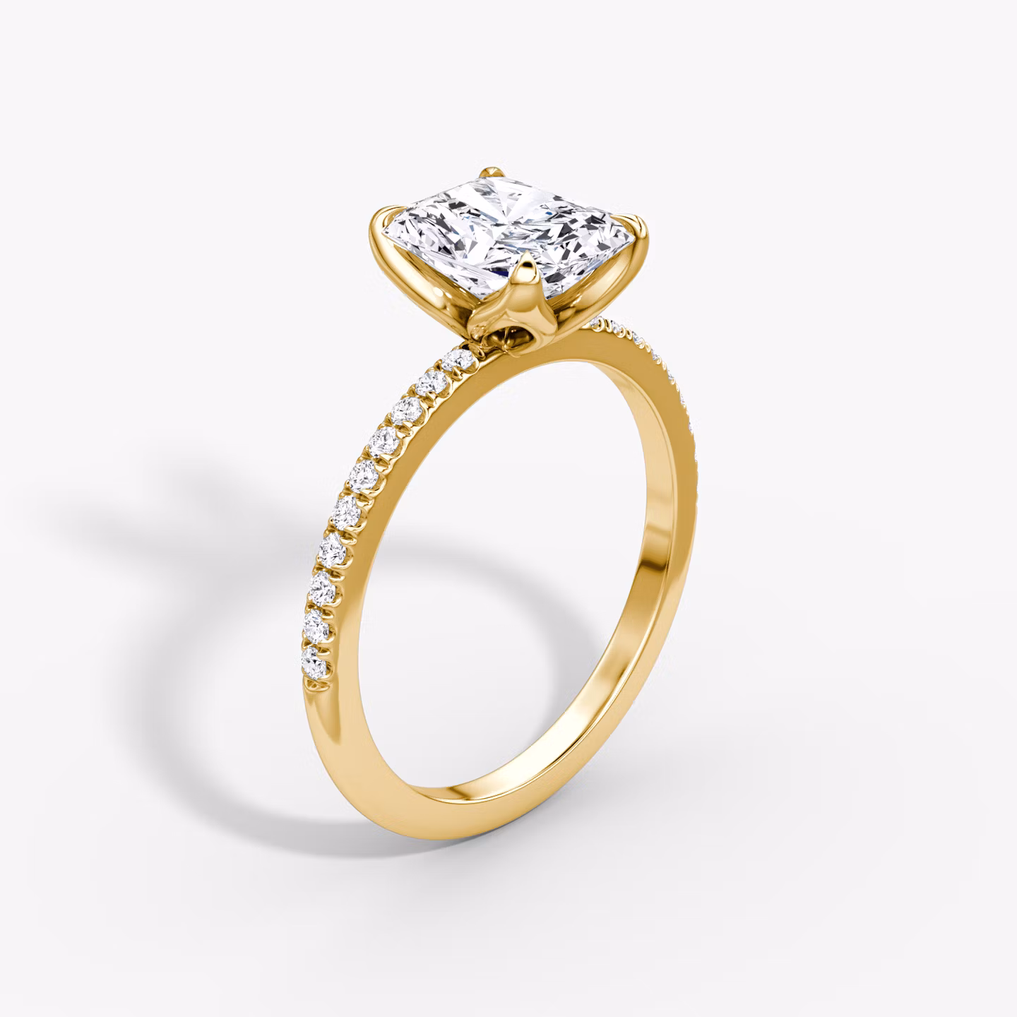 The Classic Petal | Radiant | 18k | Yellow Gold | bandAccent: Pavé | diamondOrientation: vertical | caratWeight: other