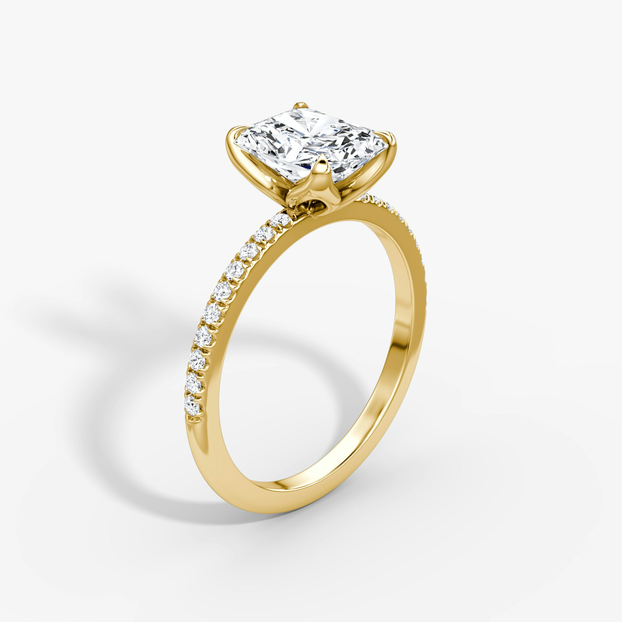 The Classic Petal | Radiant | 18k | Yellow Gold | bandAccent: Pavé | diamondOrientation: vertical | caratWeight: other