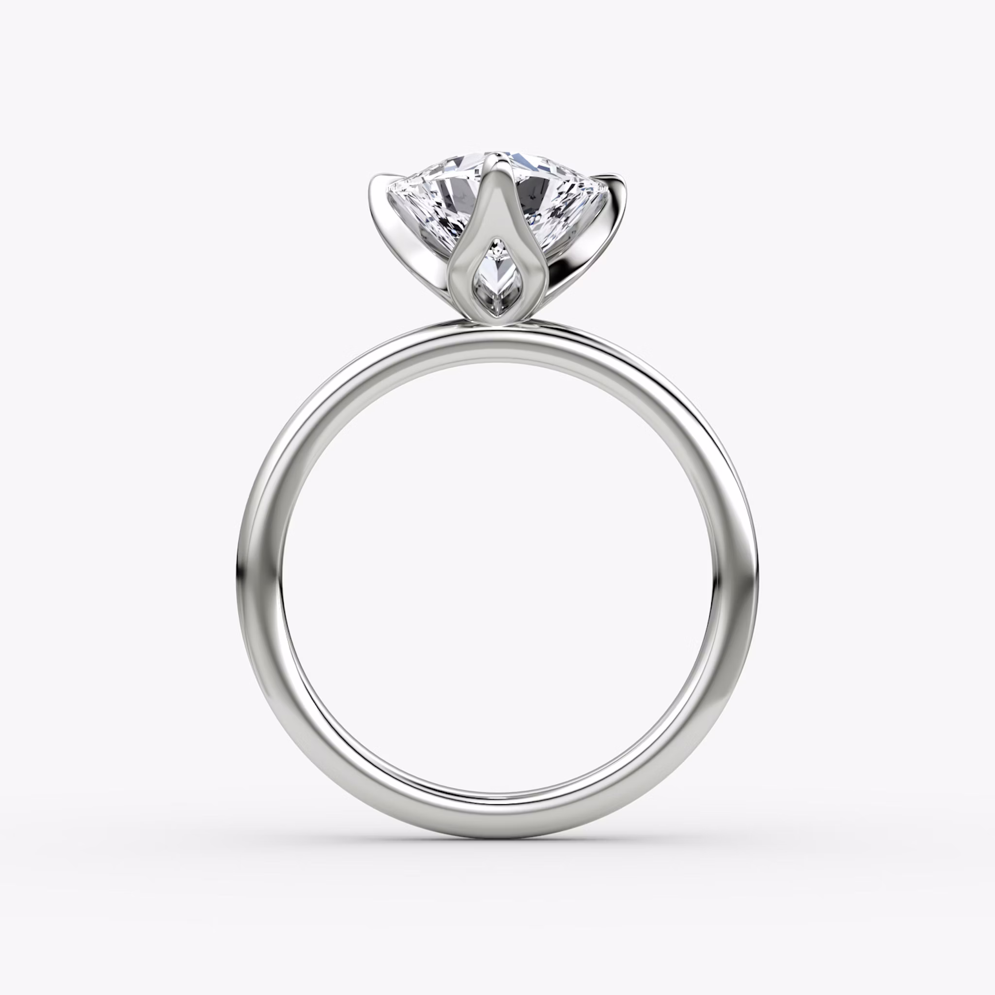 The Classic Petal | Trillion | Platinum | bandAccent: Plain | diamondOrientation: vertical | caratWeight: other