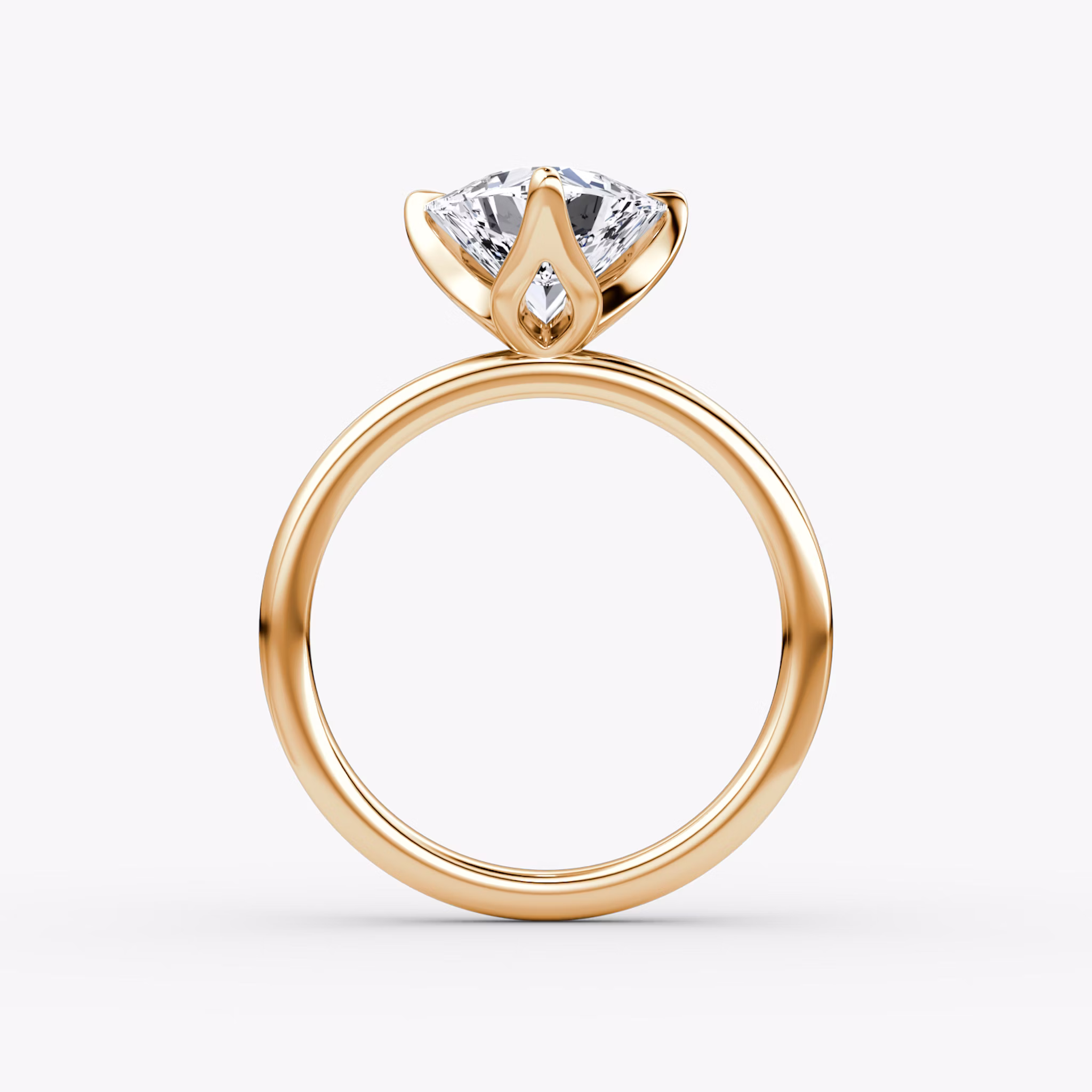 The Classic Petal | Trillion | 14k | Rose Gold | bandAccent: Plain | diamondOrientation: vertical | caratWeight: other