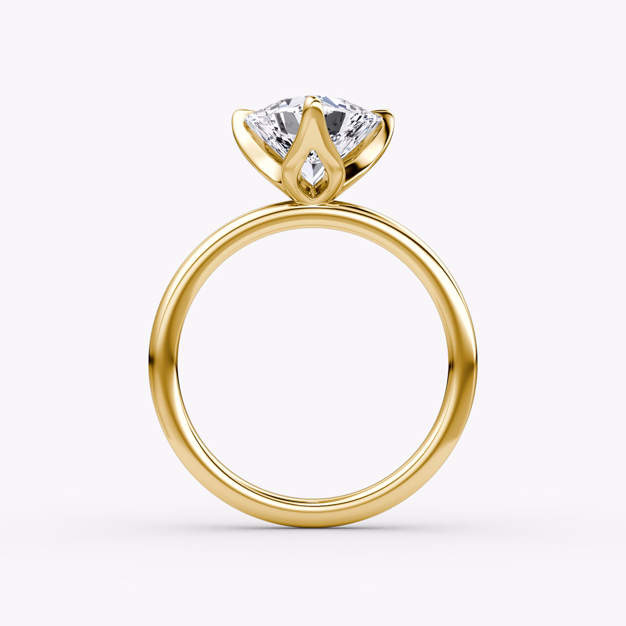 The Classic Petal | Trillion | 18k | Yellow Gold | bandAccent: Plain | diamondOrientation: vertical | caratWeight: other