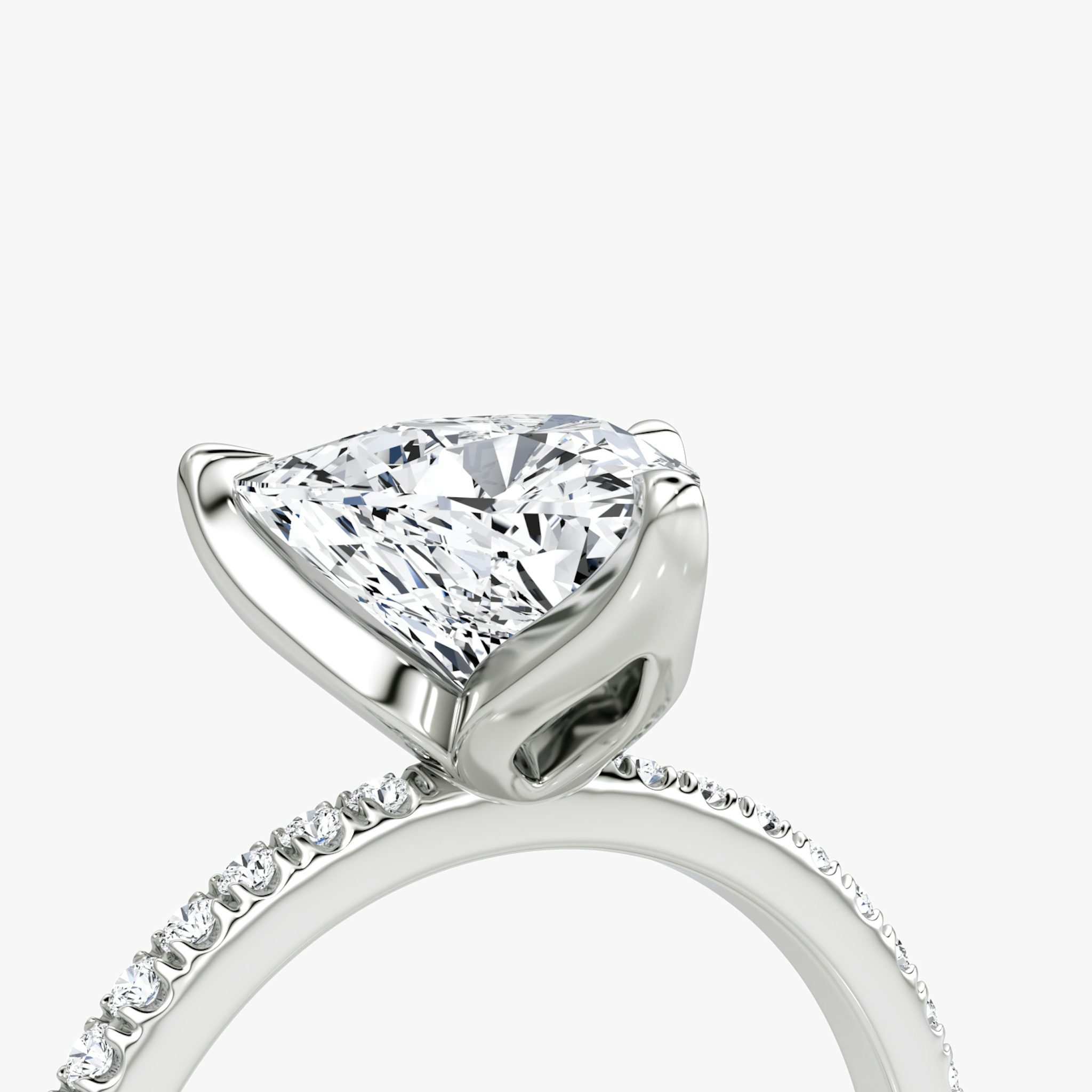 The Classic Petal | Trillion | Platinum | bandAccent: Pavé | diamondOrientation: vertical | caratWeight: other