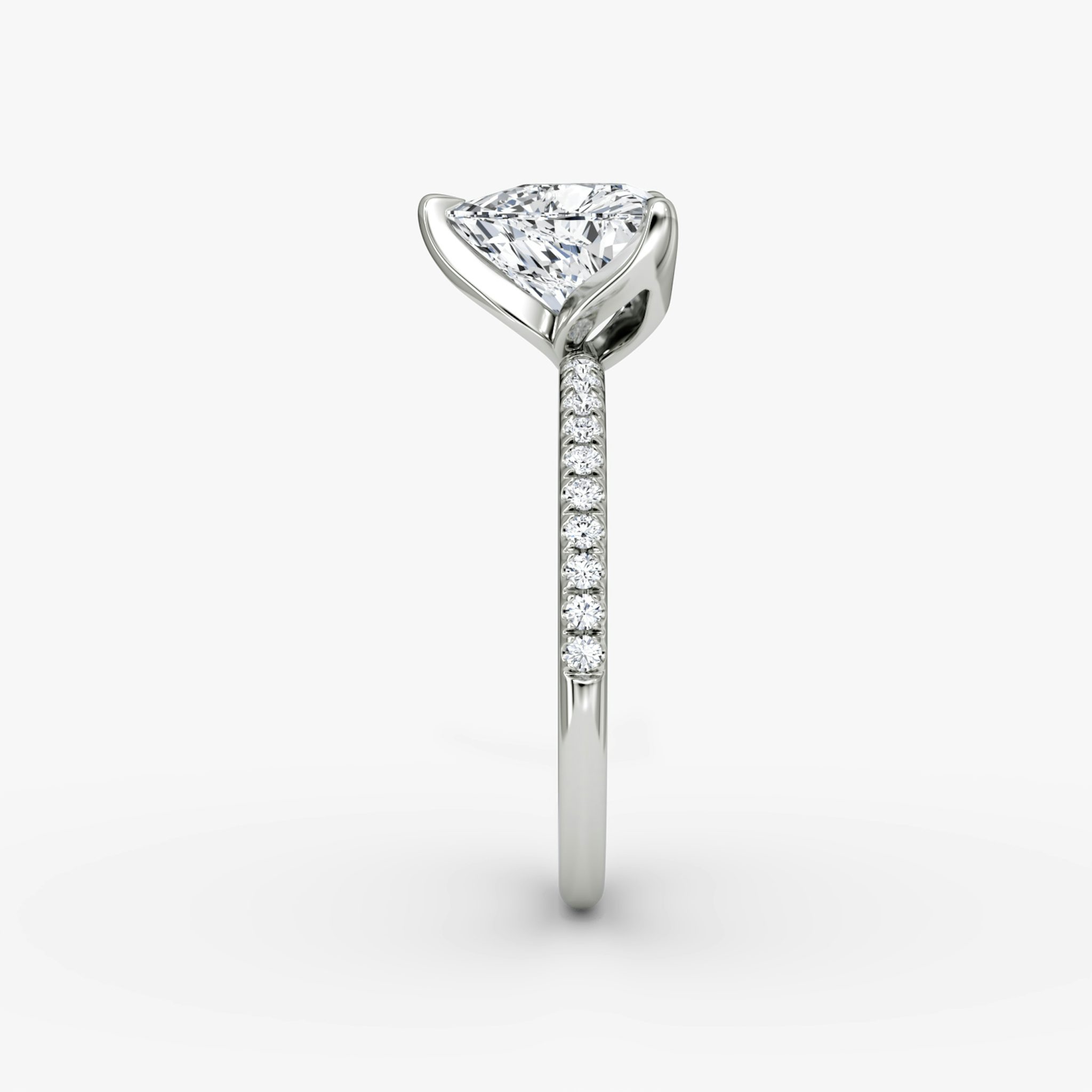 The Classic Petal | Trillion | Platinum | bandAccent: Pavé | diamondOrientation: vertical | caratWeight: other