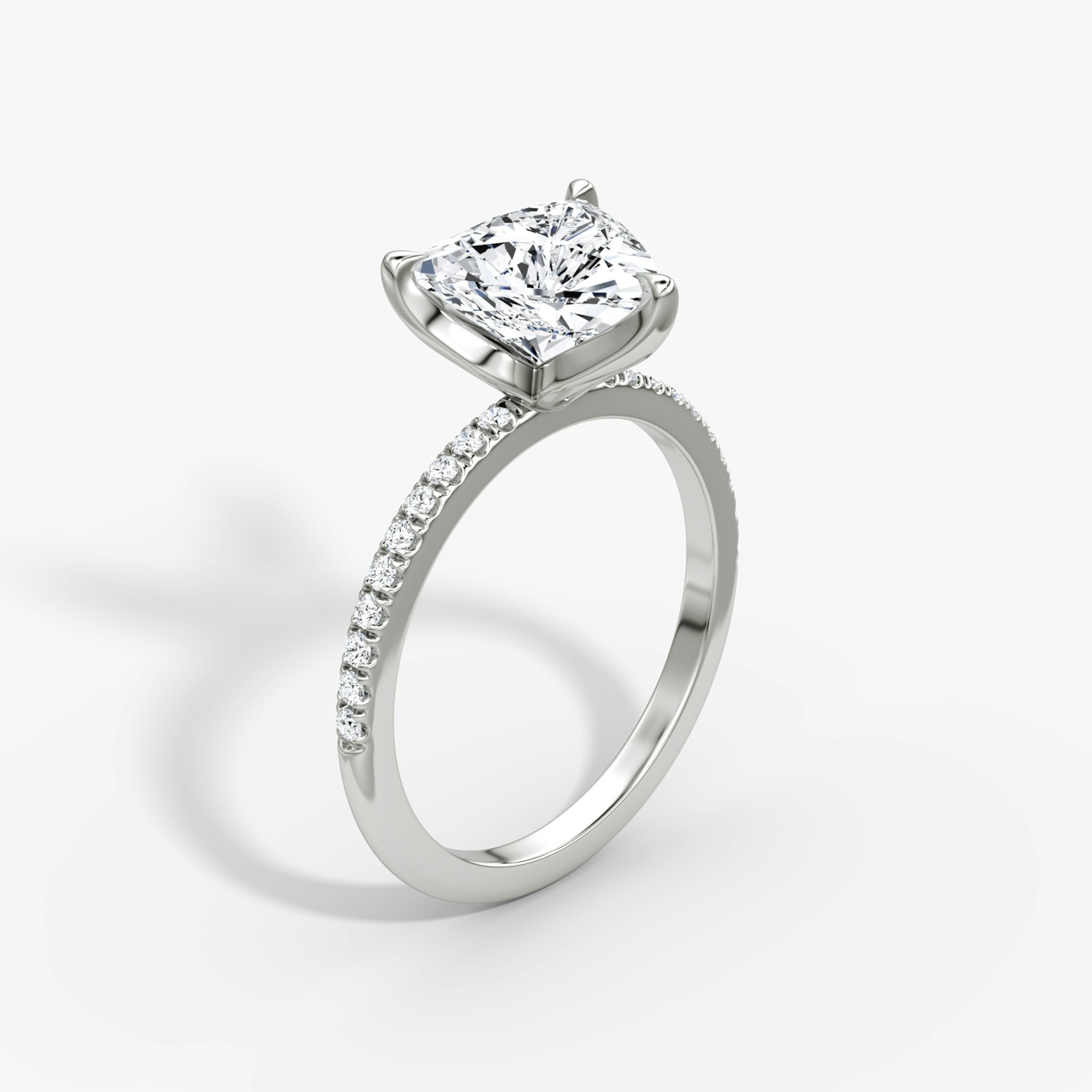 The Classic Petal | Trillion | Platinum | bandAccent: Pavé | diamondOrientation: vertical | caratWeight: other