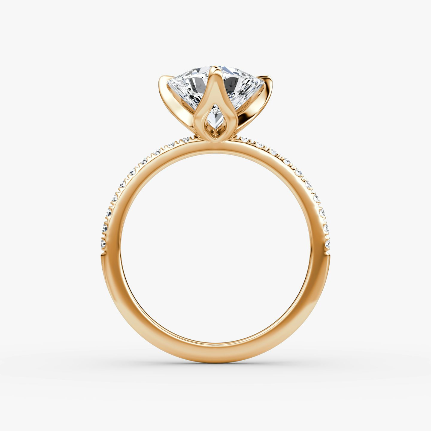 The Classic Petal | Trillion | 14k | Rose Gold | bandAccent: Pavé | diamondOrientation: vertical | caratWeight: other
