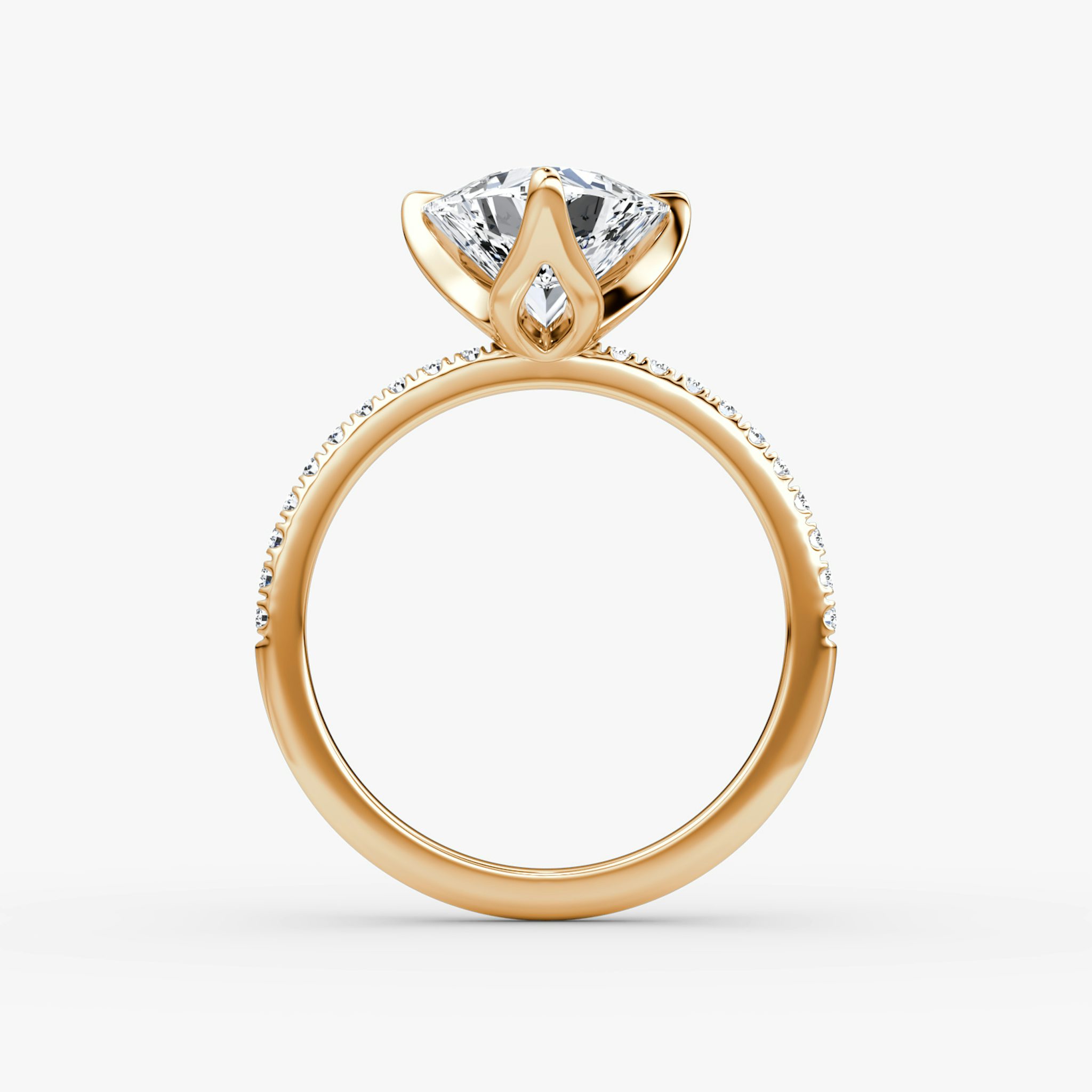 The Classic Petal | Trillion | 14k | Rose Gold | bandAccent: Pavé | diamondOrientation: vertical | caratWeight: other
