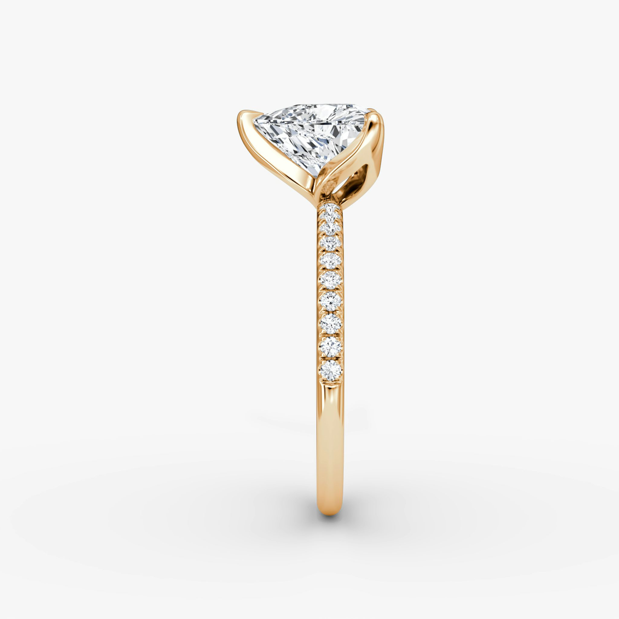 The Classic Petal | Trillion | 14k | Rose Gold | bandAccent: Pavé | diamondOrientation: vertical | caratWeight: other