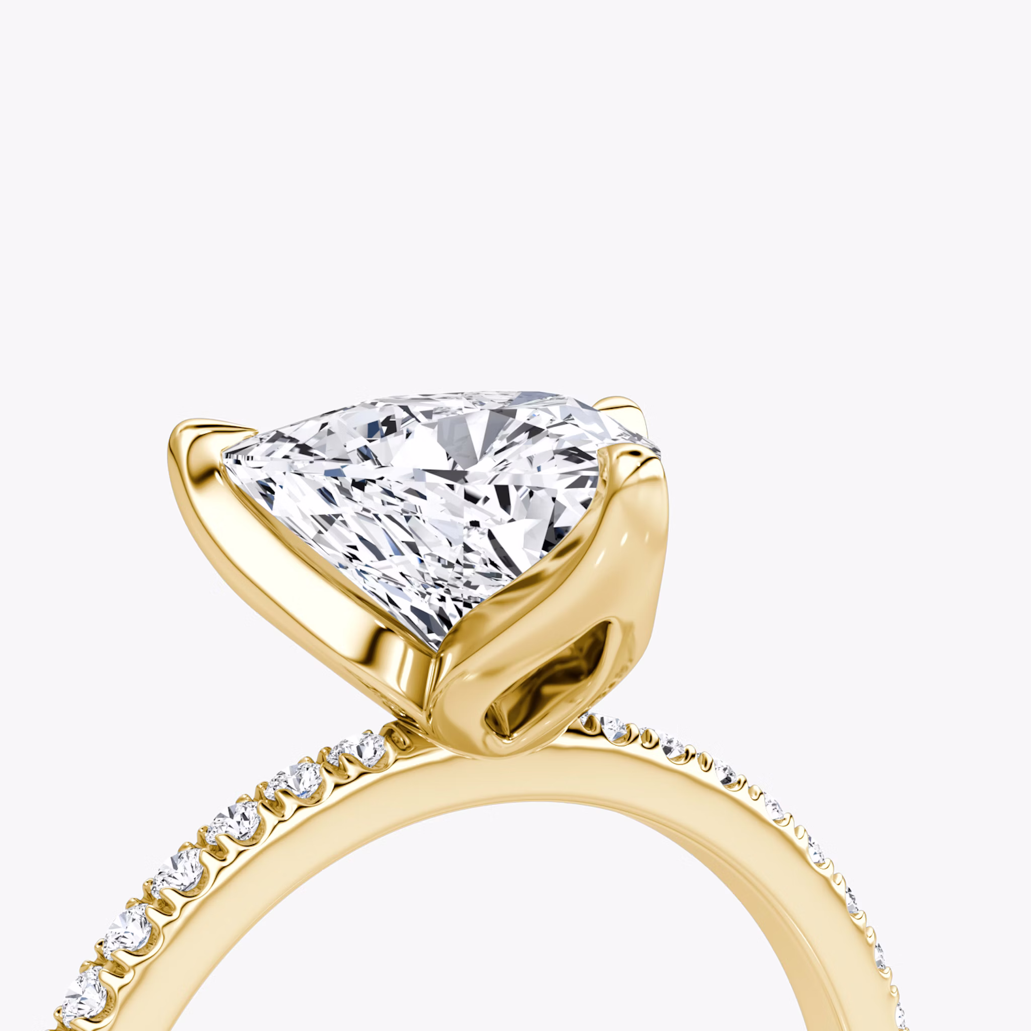 The Classic Petal | Trillion | 18k | Yellow Gold | bandAccent: Pavé | diamondOrientation: vertical | caratWeight: other