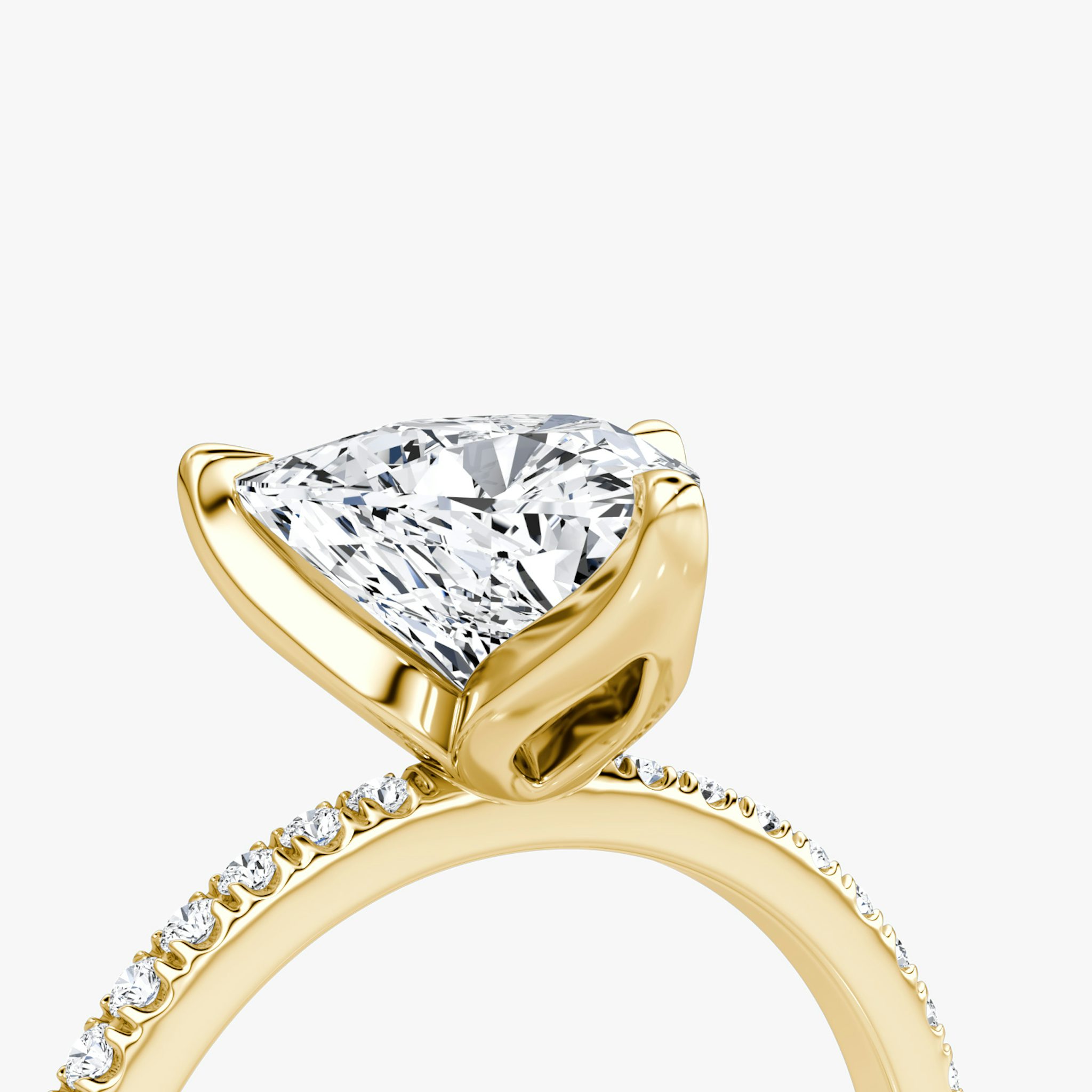 The Classic Petal | Trillion | 18k | Yellow Gold | bandAccent: Pavé | diamondOrientation: vertical | caratWeight: other