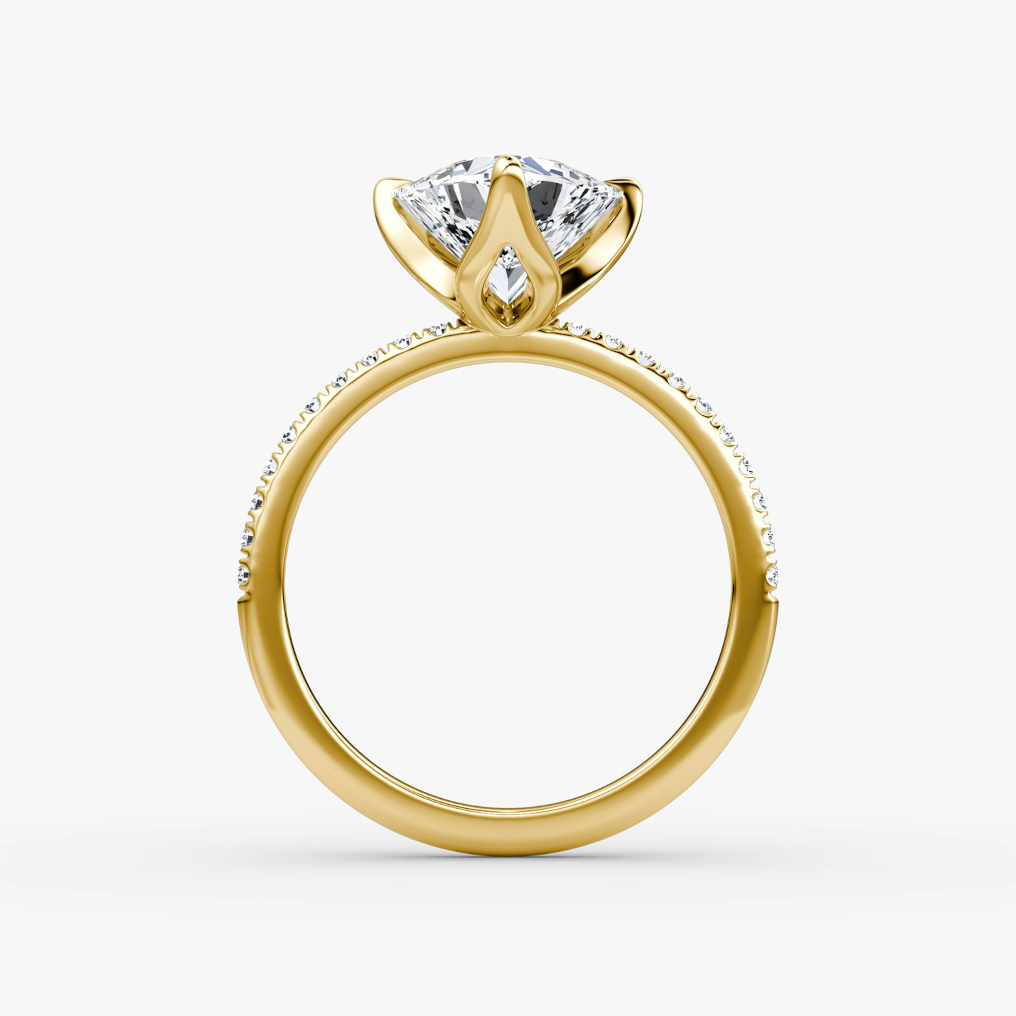 The Classic Petal | Trillion | 18k | Yellow Gold | bandAccent: Pavé | diamondOrientation: vertical | caratWeight: other