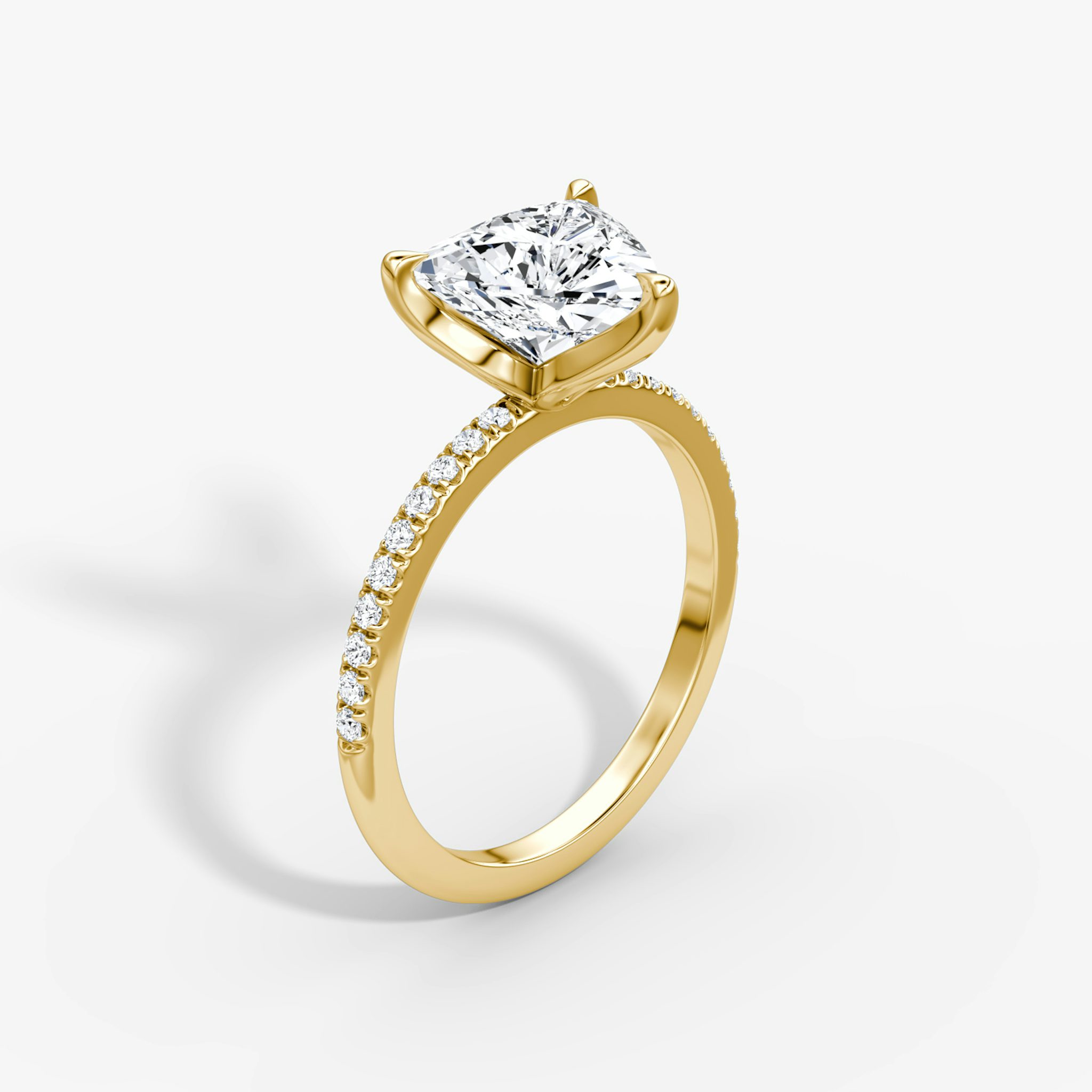 The Classic Petal | Trillion | 18k | Yellow Gold | bandAccent: Pavé | diamondOrientation: vertical | caratWeight: other