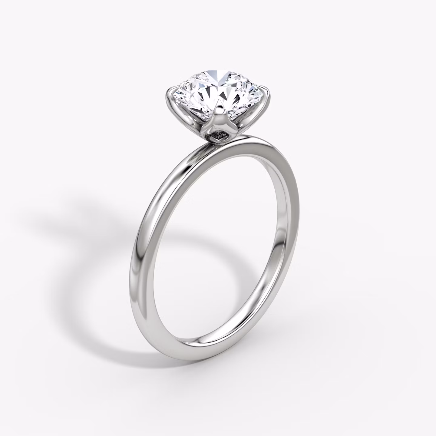Classic Petal | Rund | Platin | bandAccent: Ohne Pavé-Besatz | caratWeight: 1.0ct | diamondOrientation: vertical